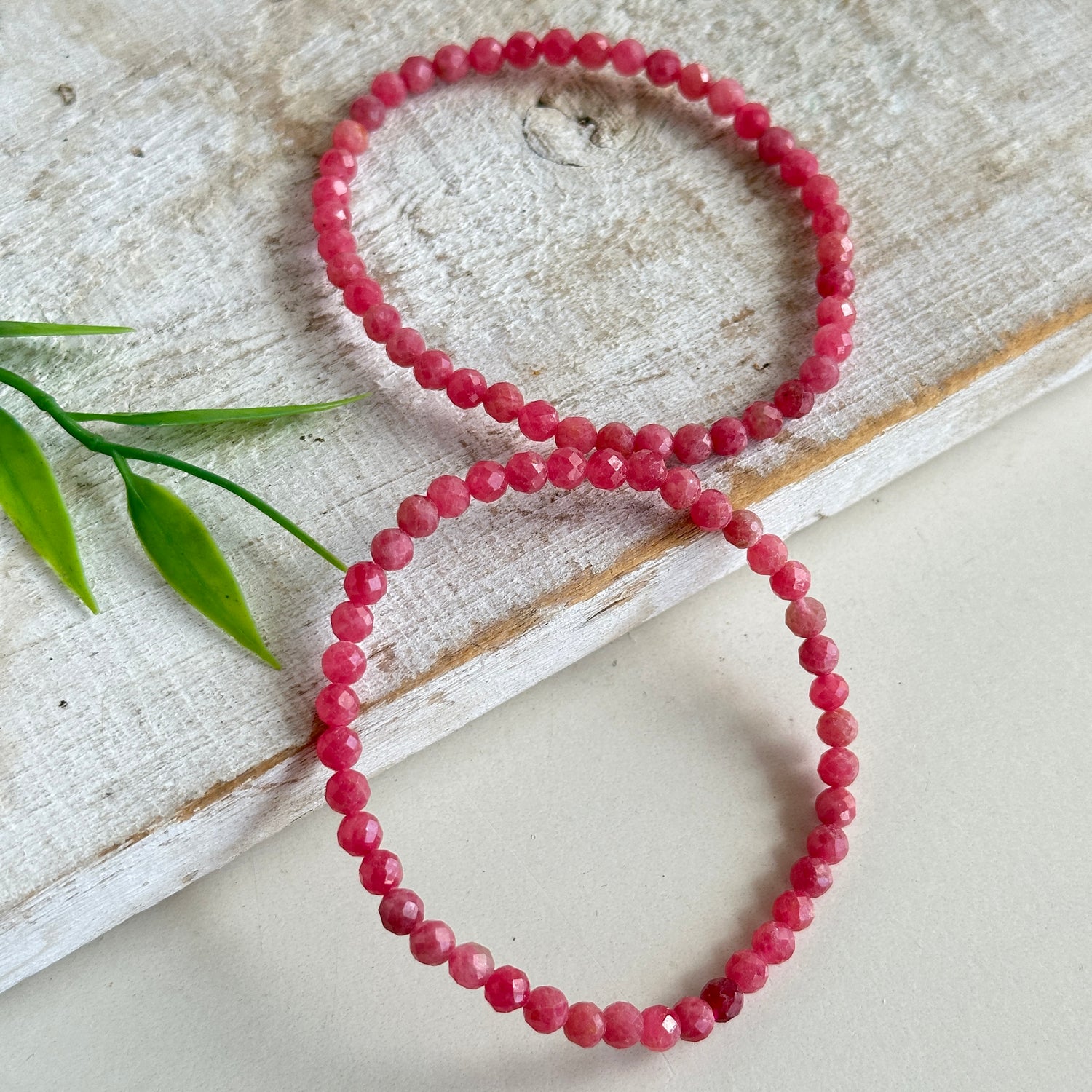 Rhodonite Faceted Bracelet 4mm