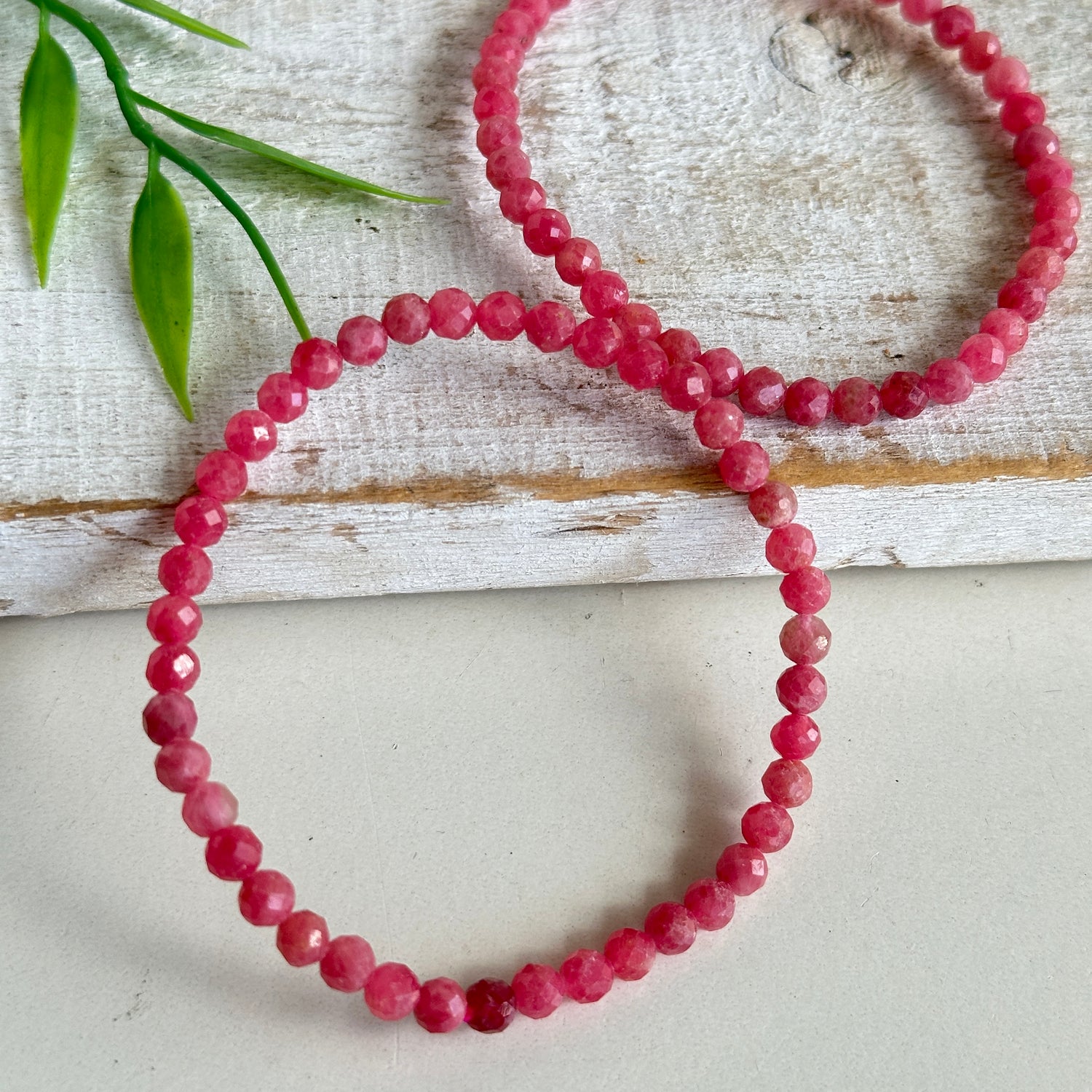Rhodonite Faceted Bracelet 4mm