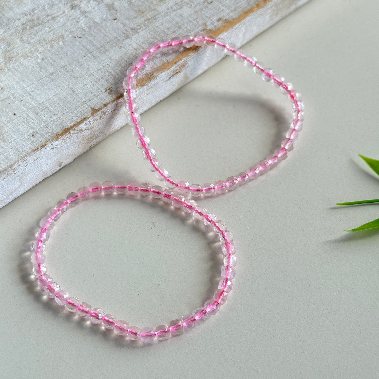 Rose Quartz Faceted Bracelet 4mm