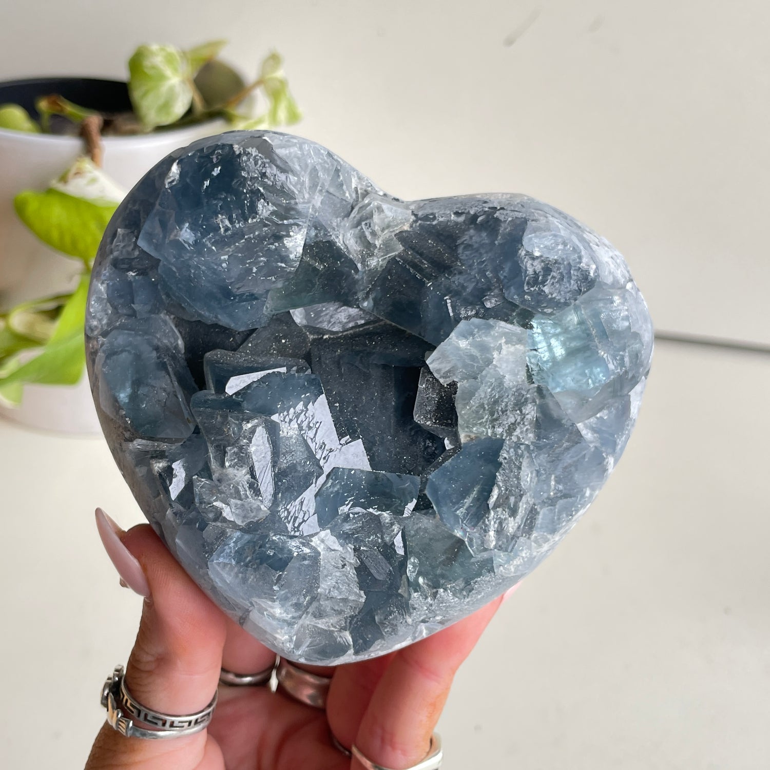 Celestite Geode Heart 1.238kg