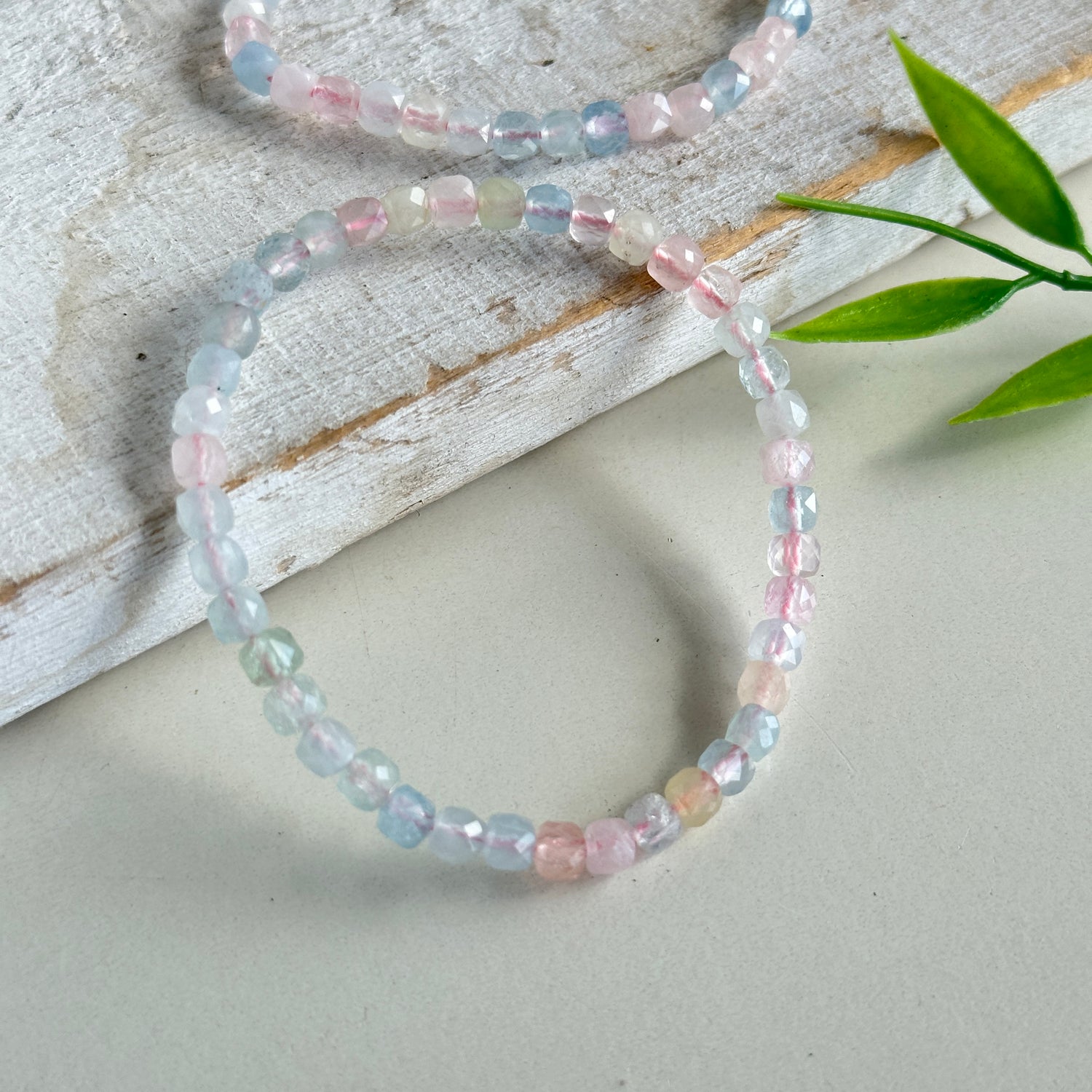 Morganite Faceted Bracelet 4mm