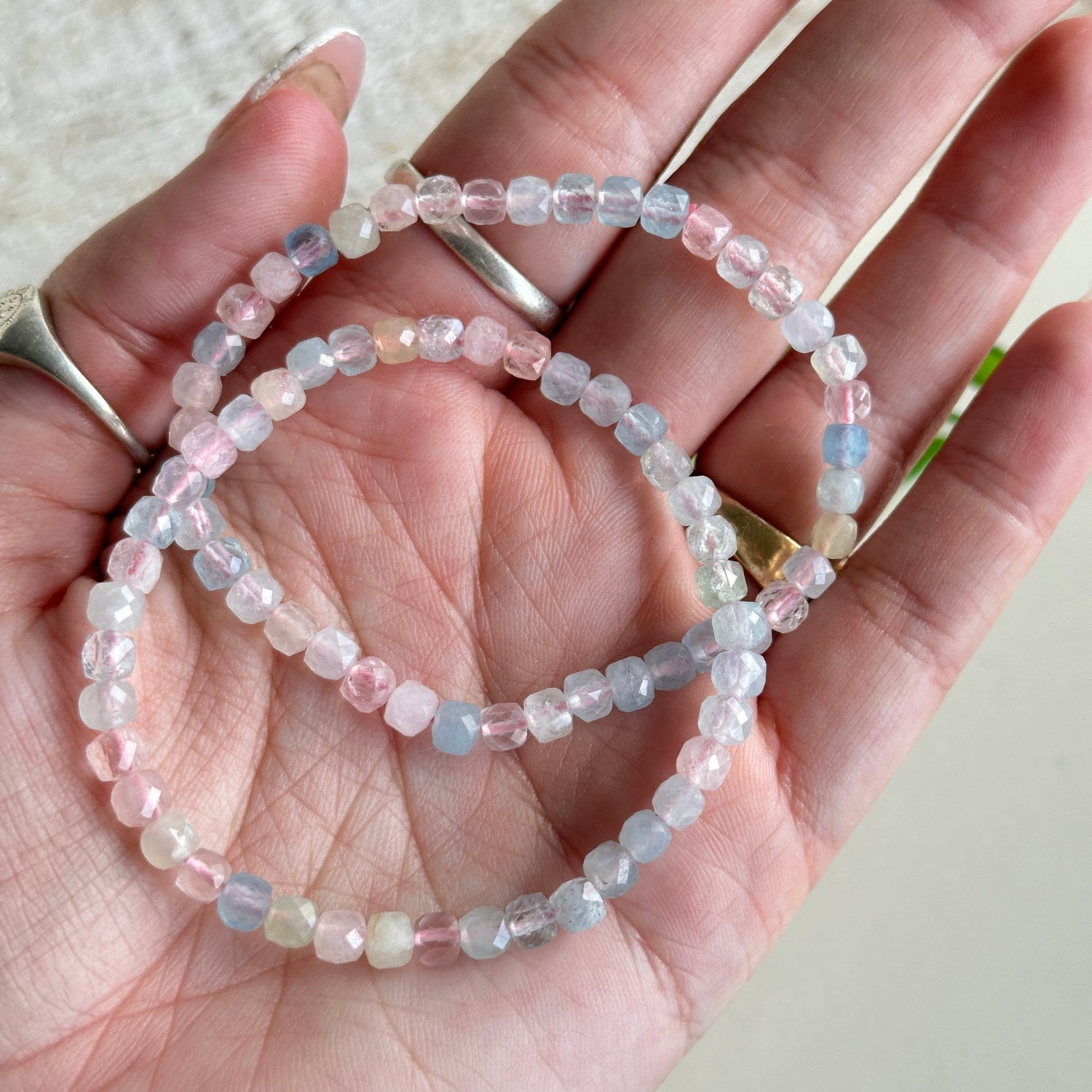 Morganite Faceted Bracelet 4mm