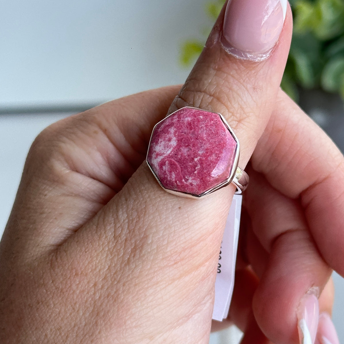 Thulite Hex Ring Sz8