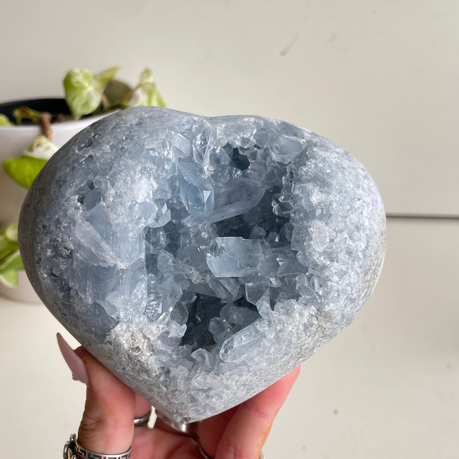 Celestite Geode Heart 1.458kg