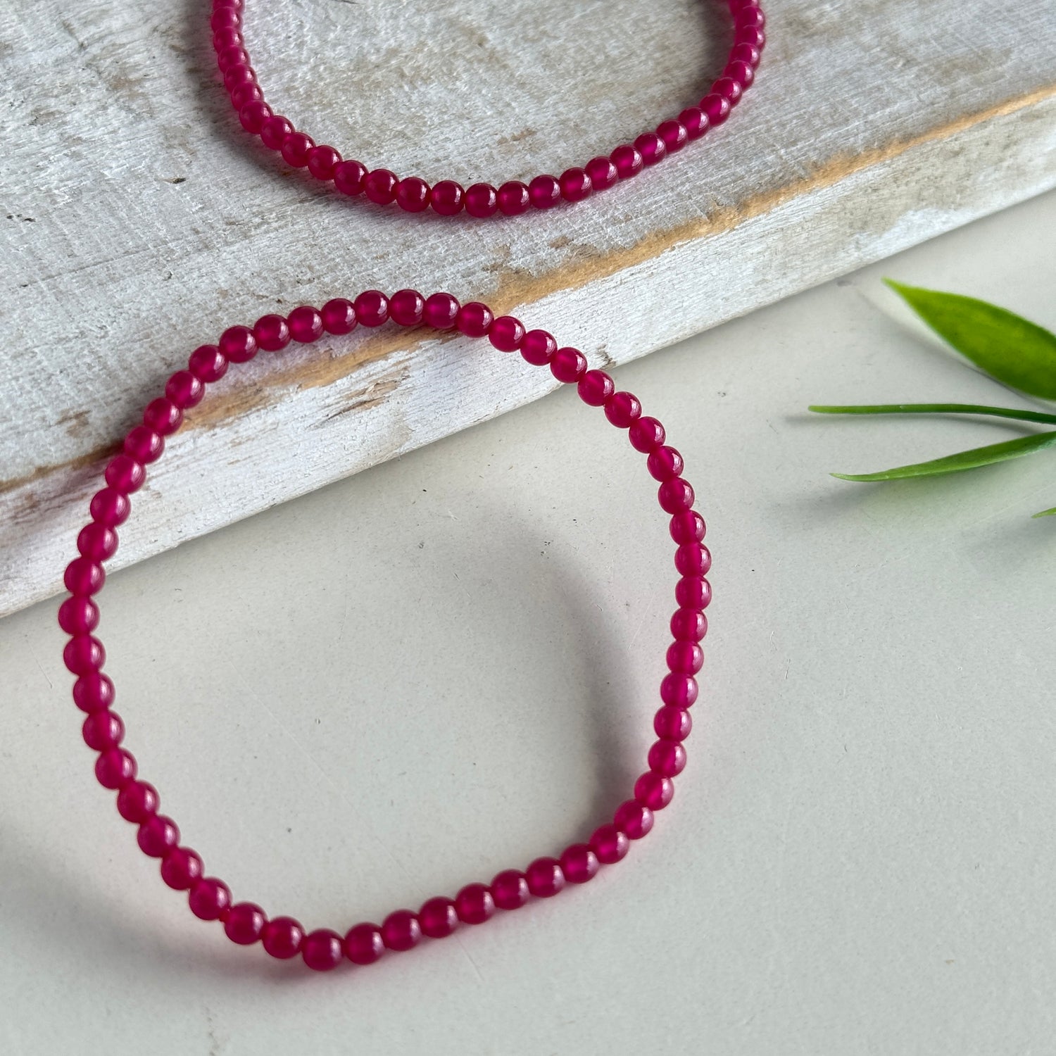 Ruby Beaded Bracelet 3mm