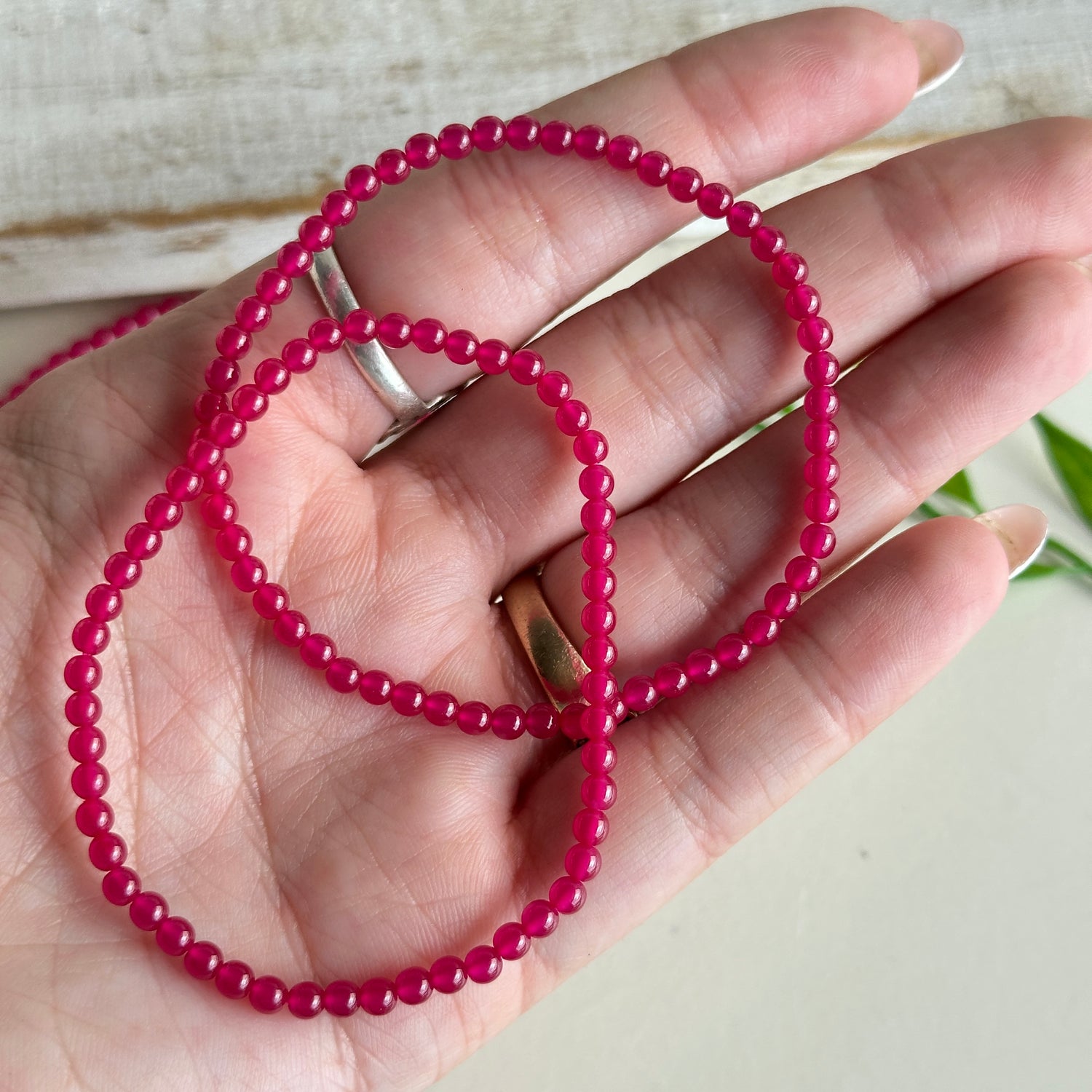 Ruby Beaded Bracelet 3mm