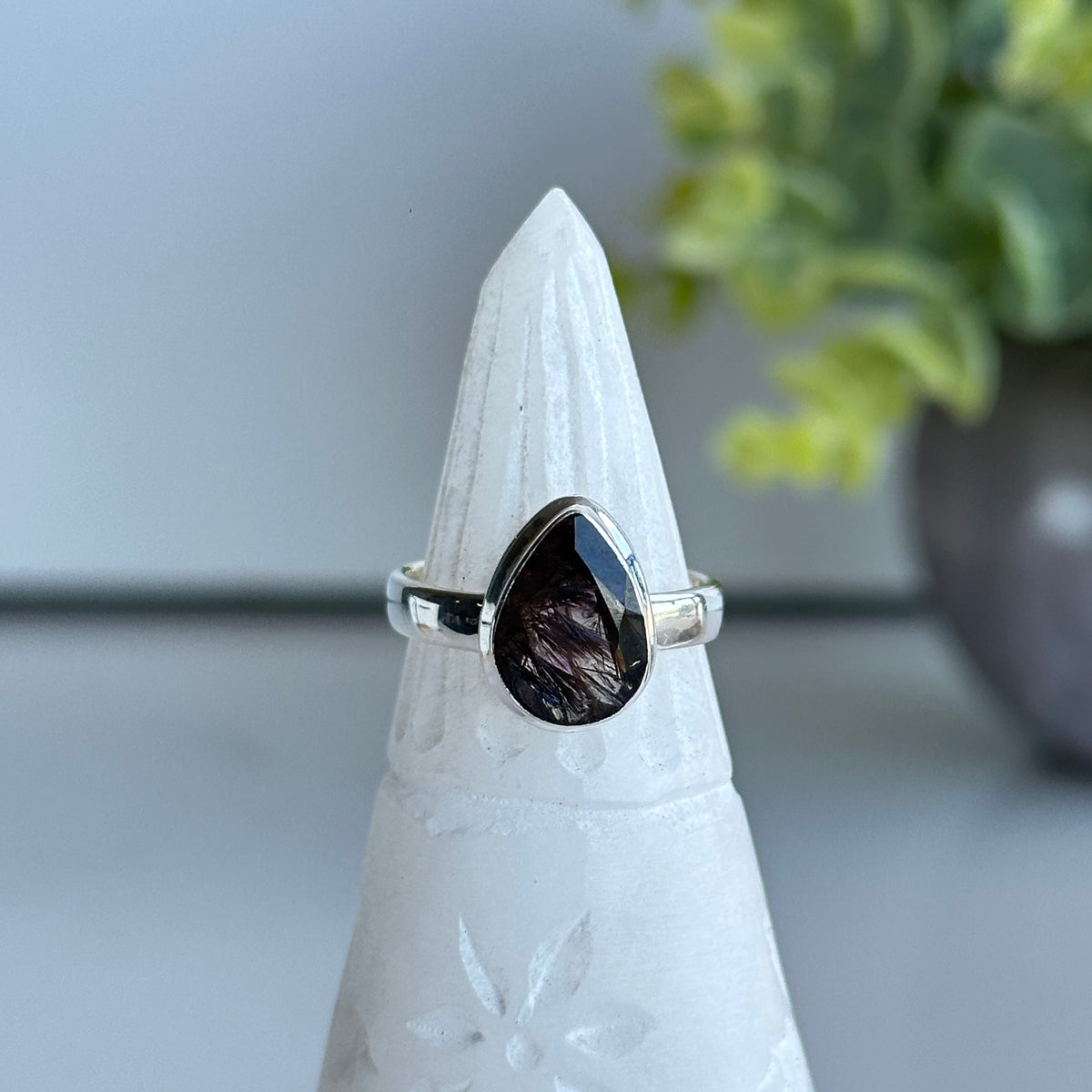 Super Seven Teardrop Ring Sz6.5