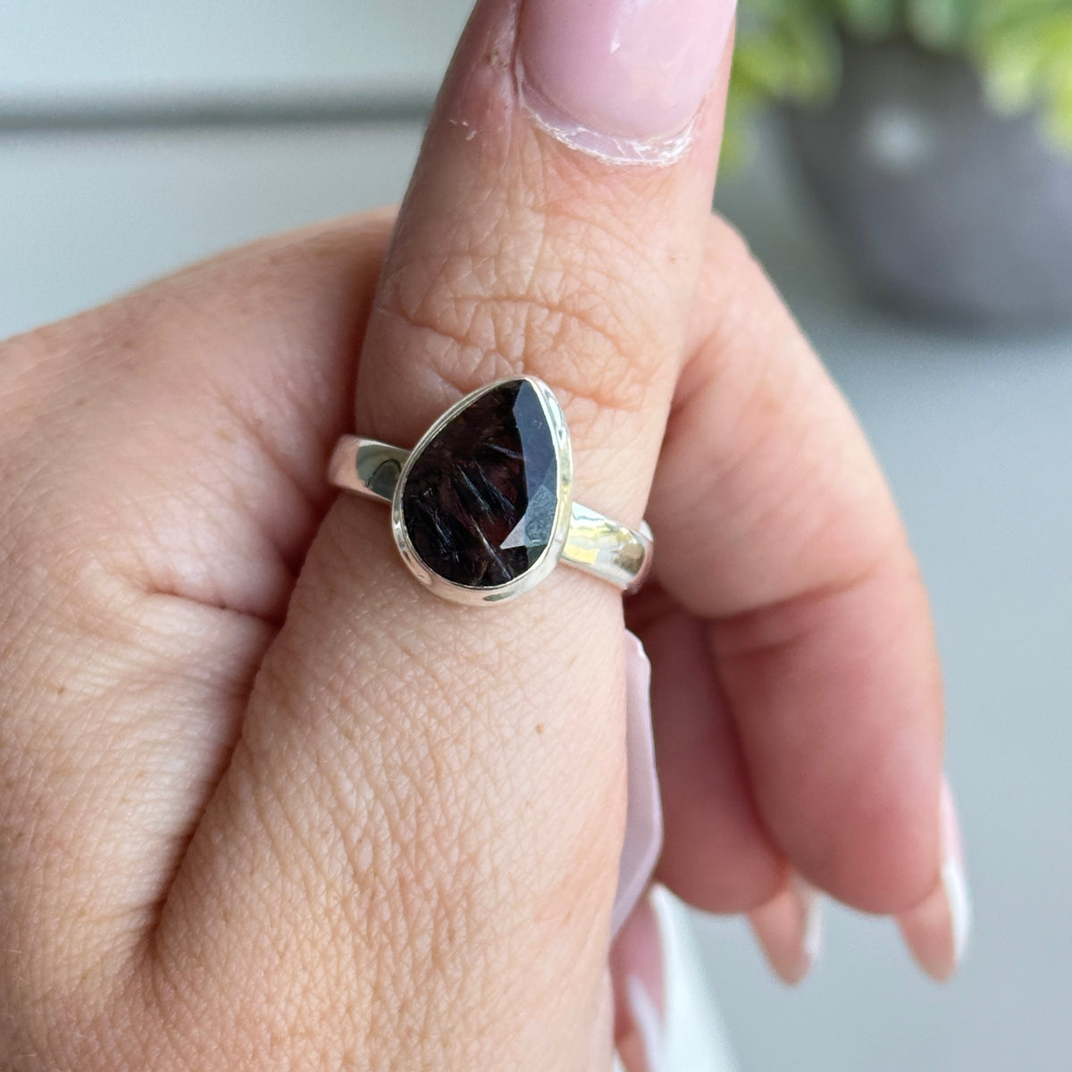 Super Seven Teardrop Ring Sz6.5