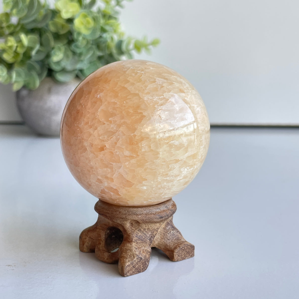 Orange Calcite Sphere 5.9cm