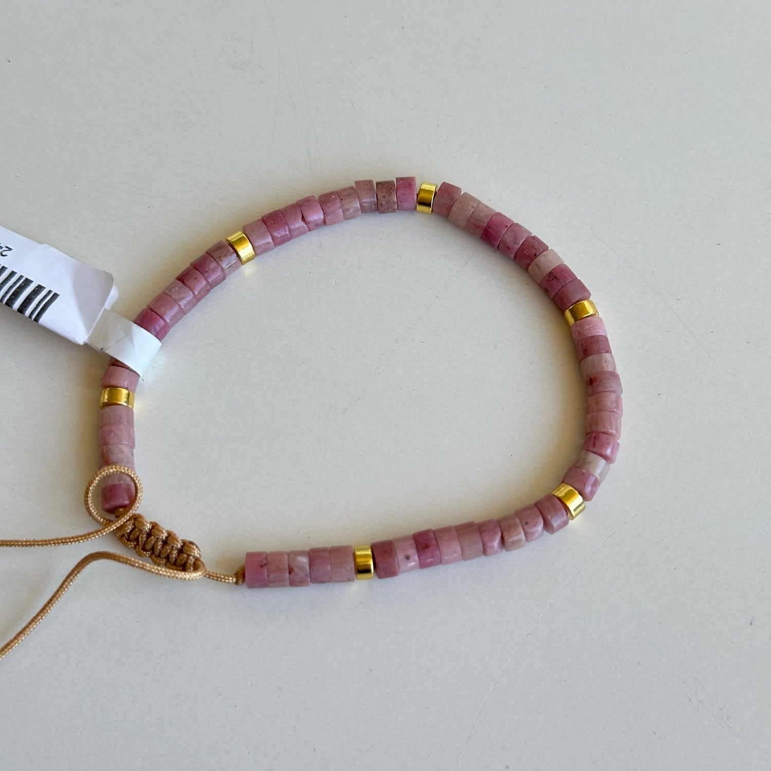 Crystal Bead Bracelet With Gold Beads