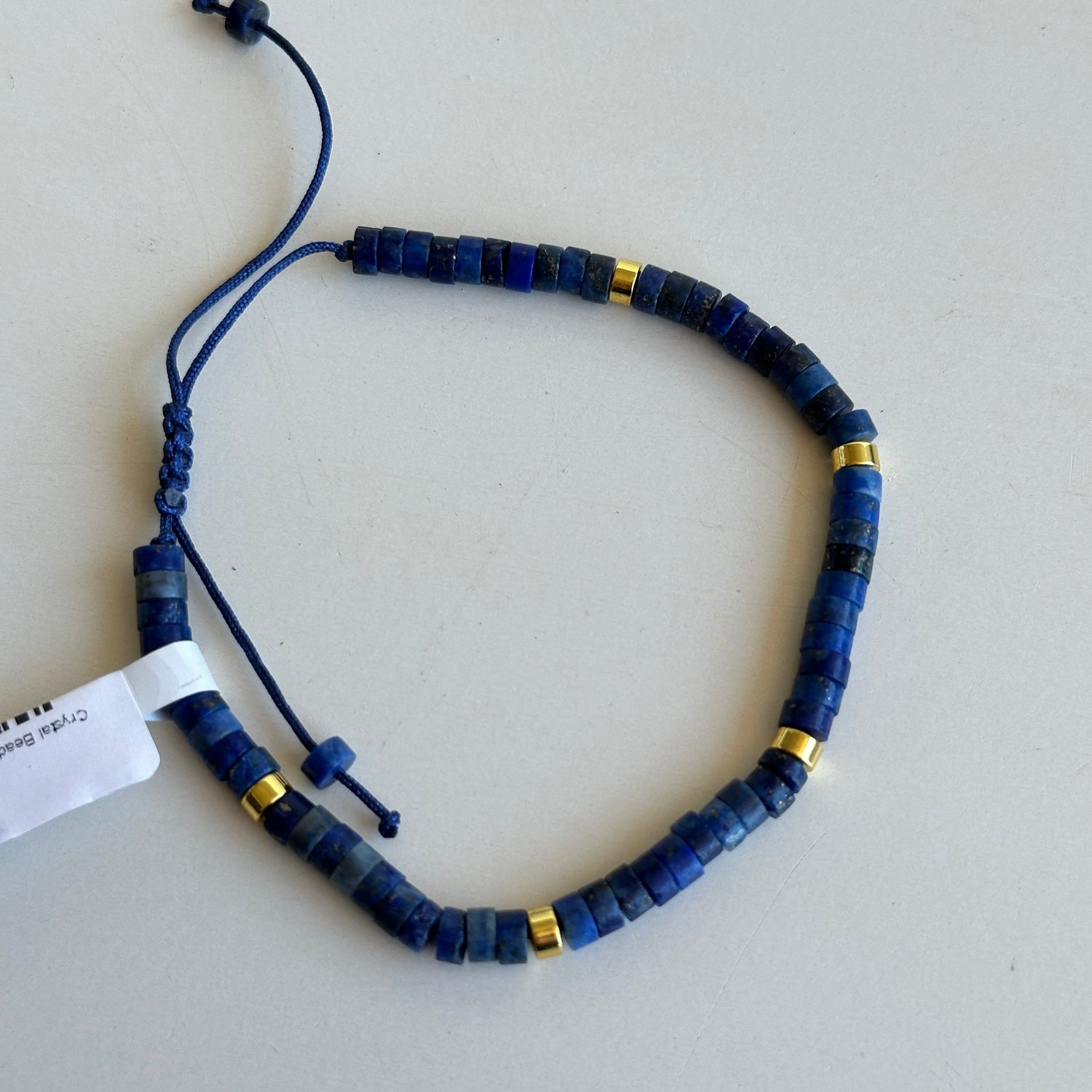 Crystal Bead Bracelet With Gold Beads
