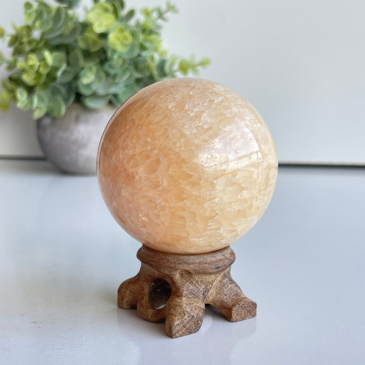 Orange Calcite Sphere 5.9cm