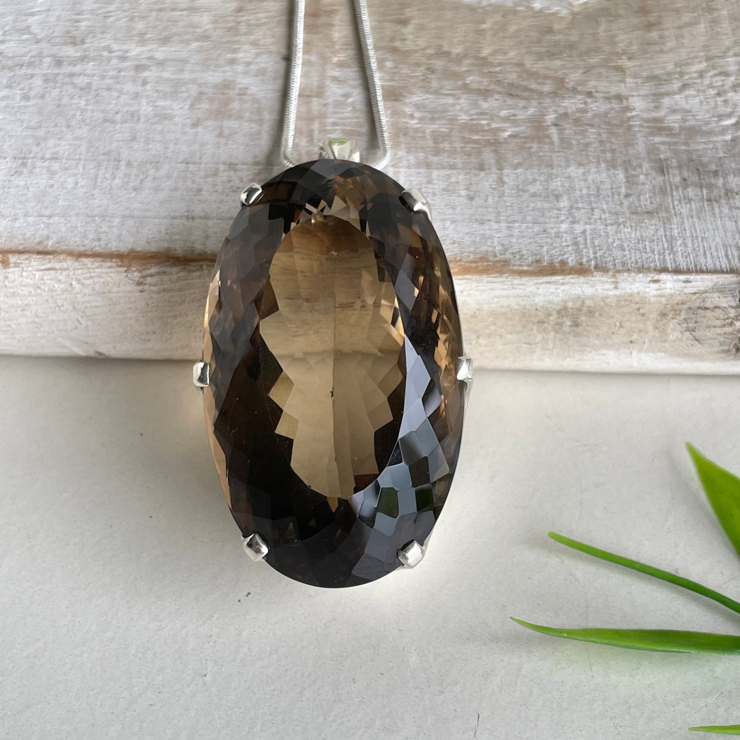 Smoky Quartz Oval Pendant