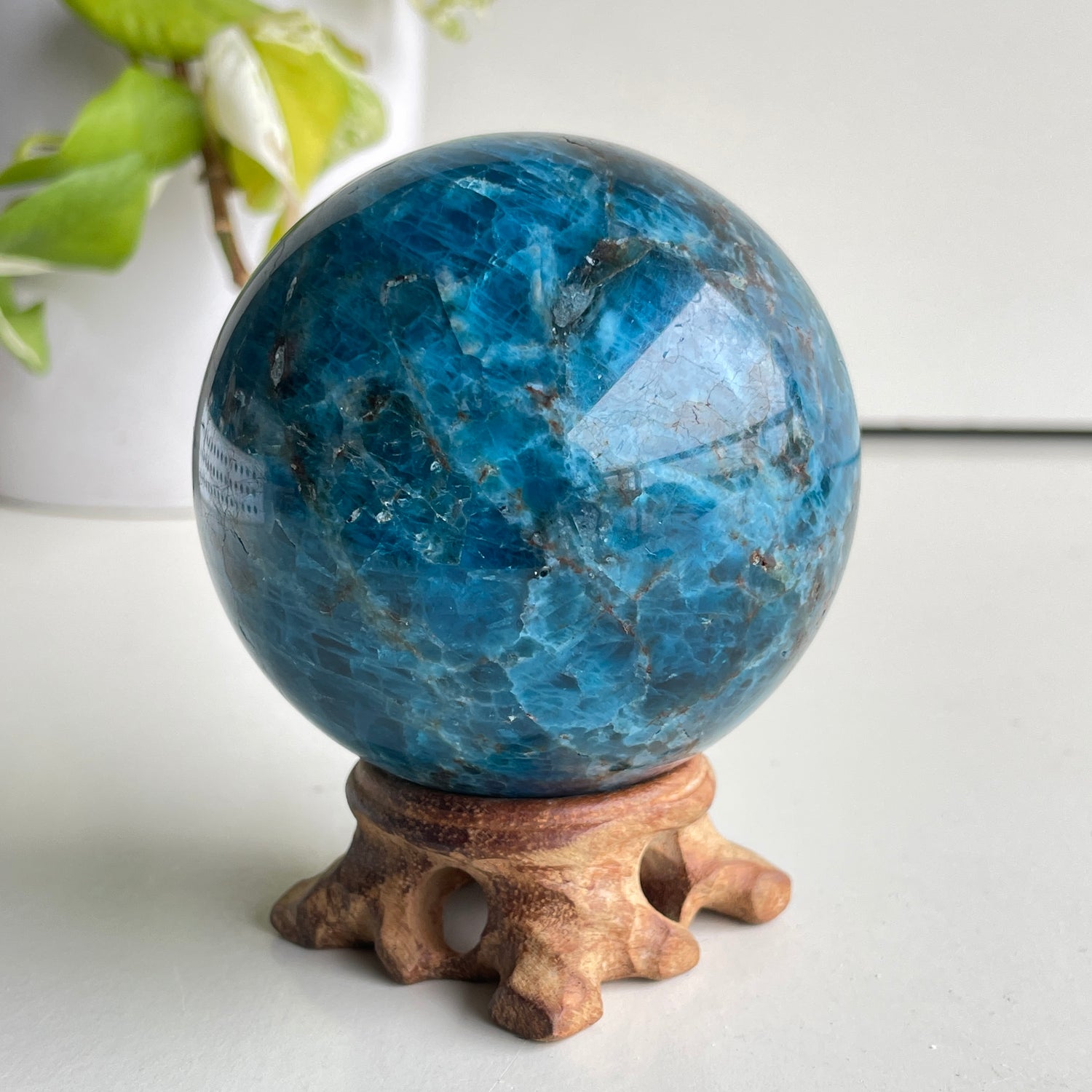 Blue Apatite Sphere 7.6cm