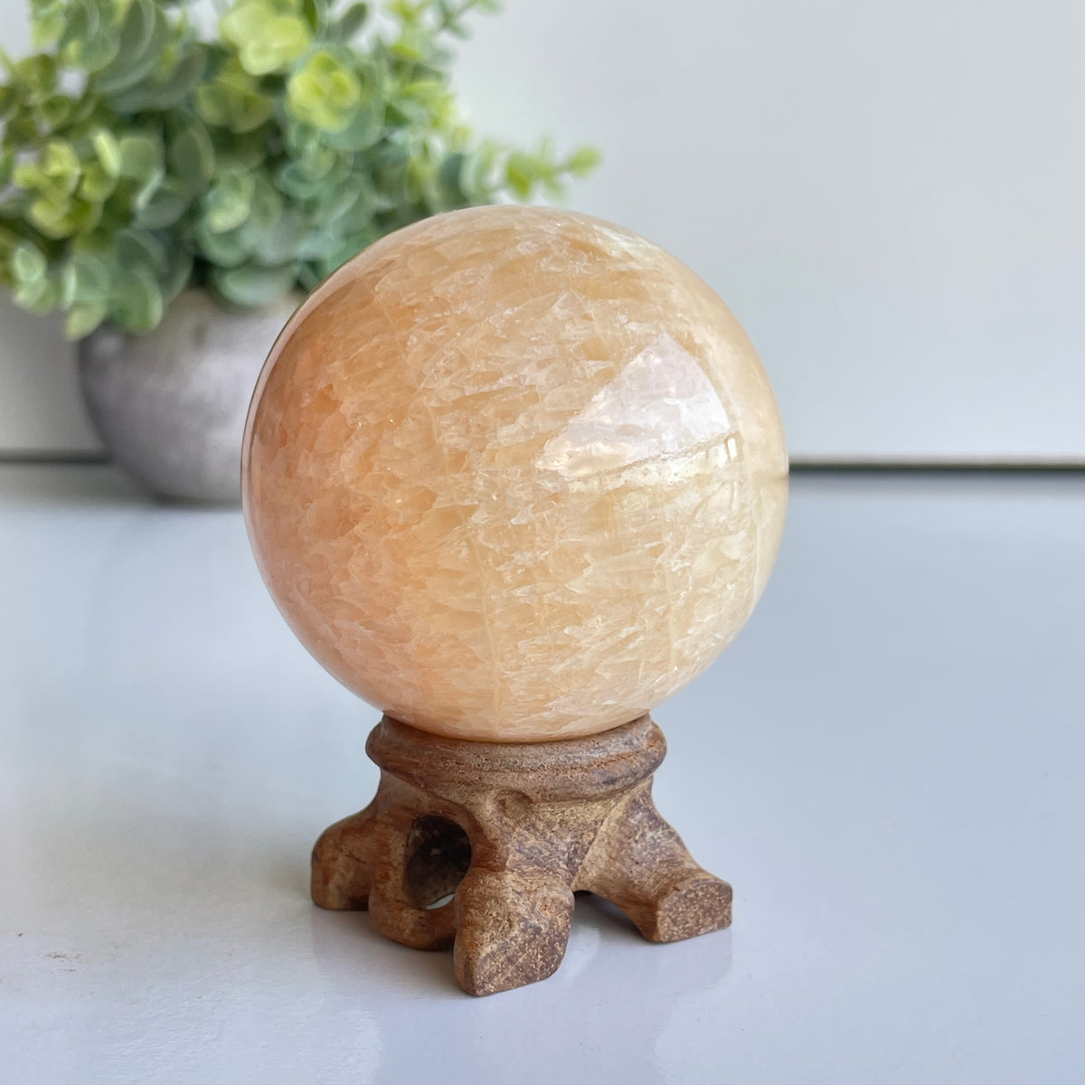 Orange Calcite Sphere 5.9cm