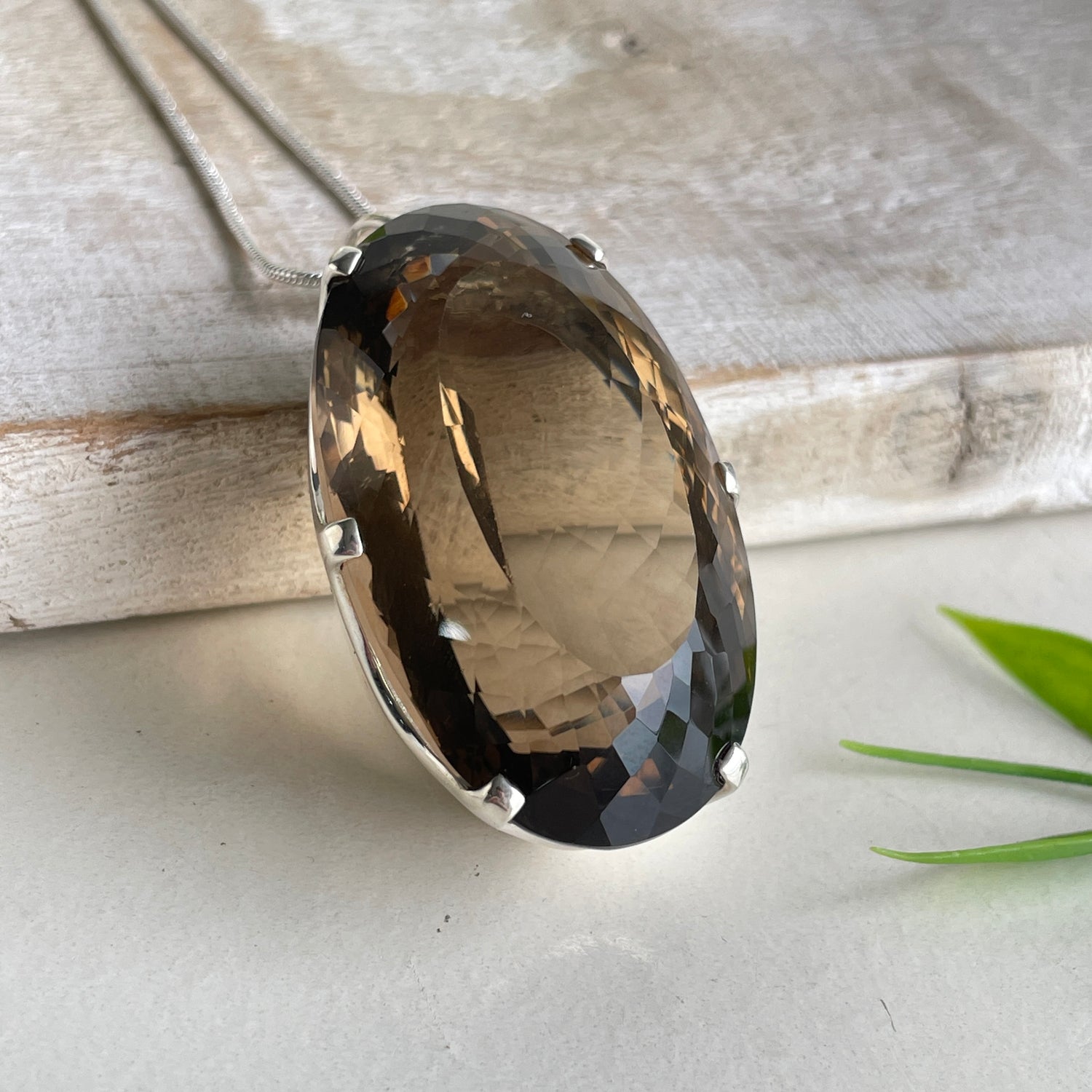 Smoky Quartz Oval Pendant