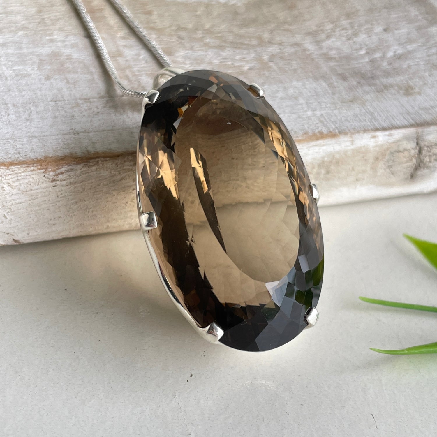 Smoky Quartz Oval Pendant