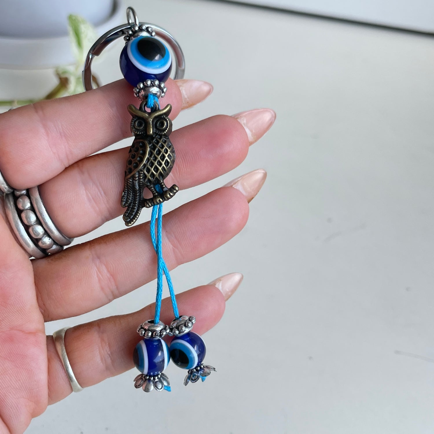 Owl Evil Eye Keychain