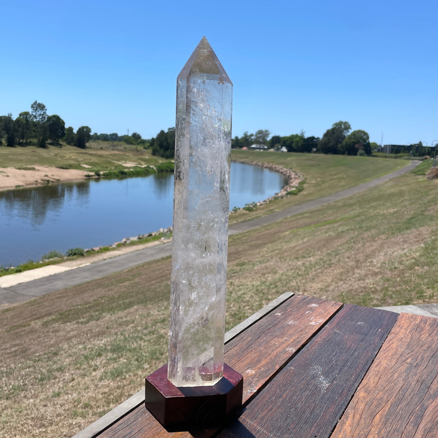 Clear Quartz Generator In Stand 43.4cm - High Quality