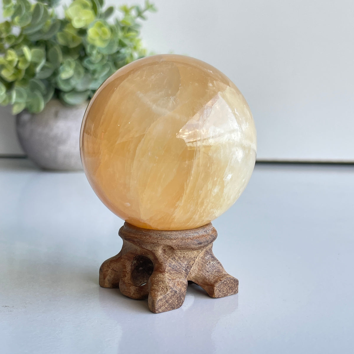 Orange Calcite Sphere 5.9cm