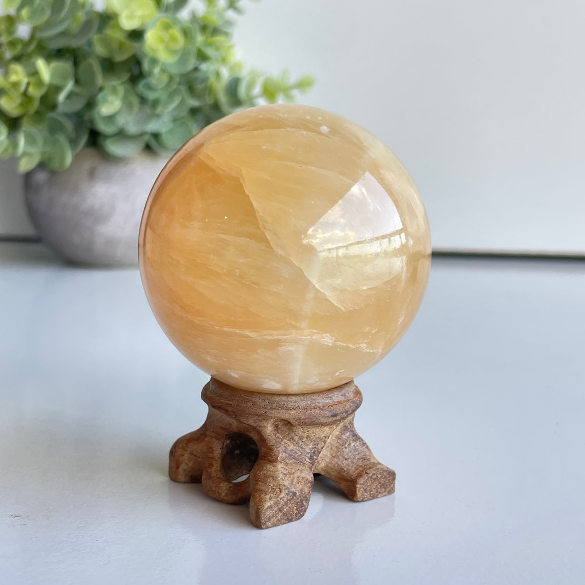 Orange Calcite Sphere 5.9cm