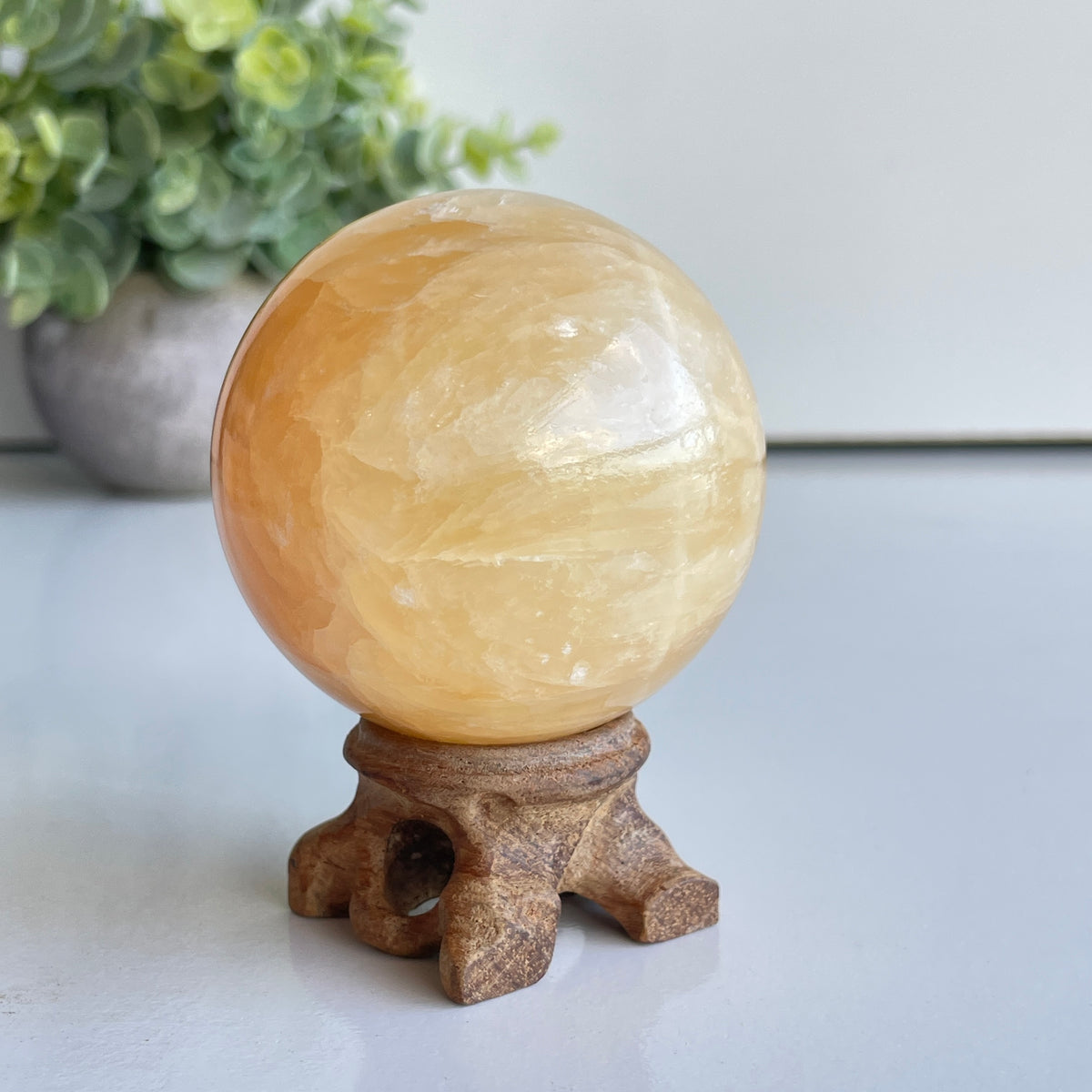 Orange Calcite Sphere 5.9cm