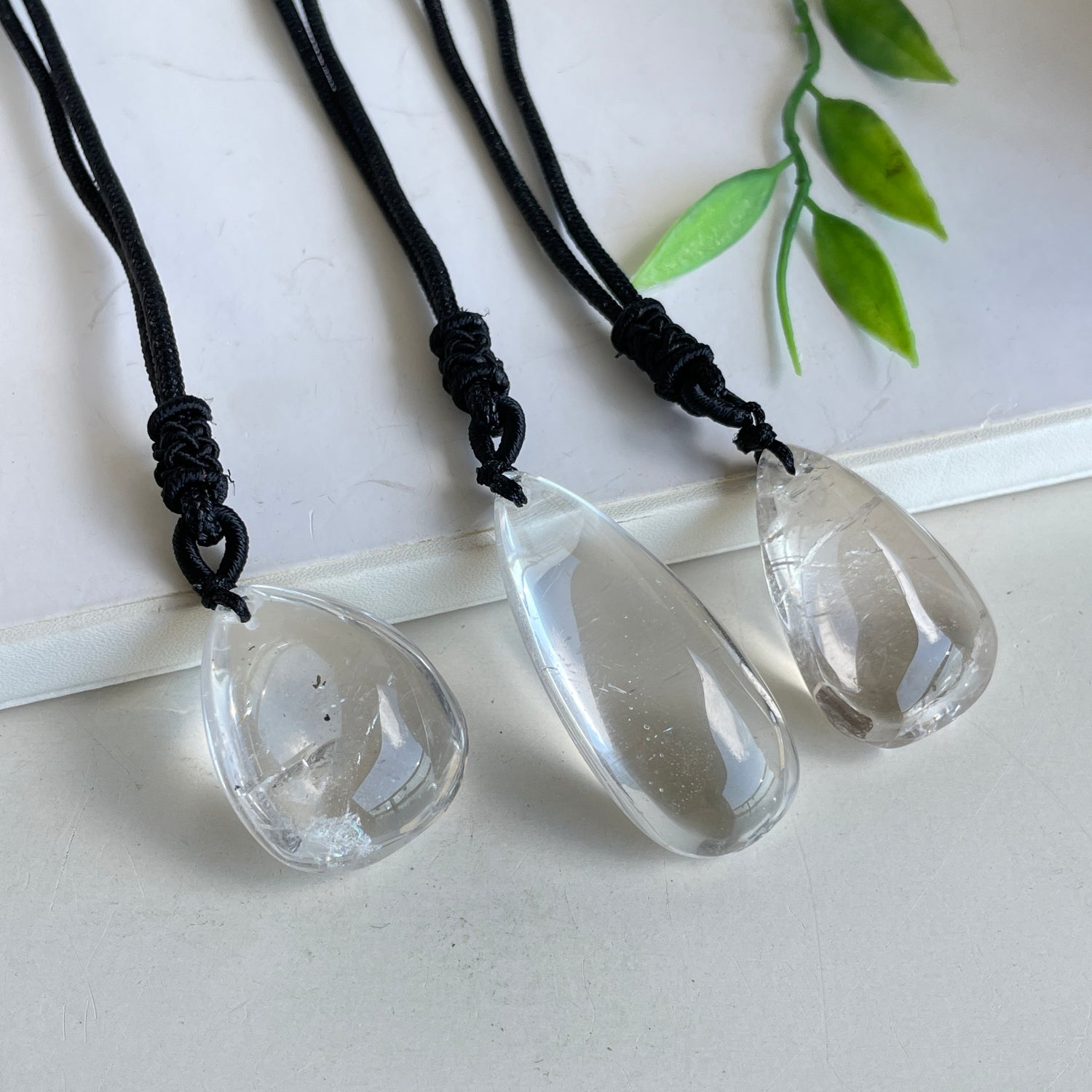 Clear Quartz Teardrop Necklace