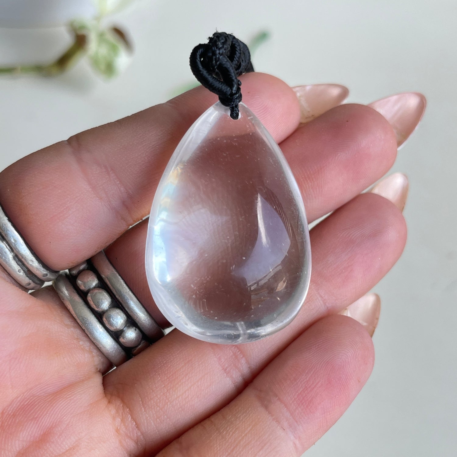 Clear Quartz Teardrop Necklace