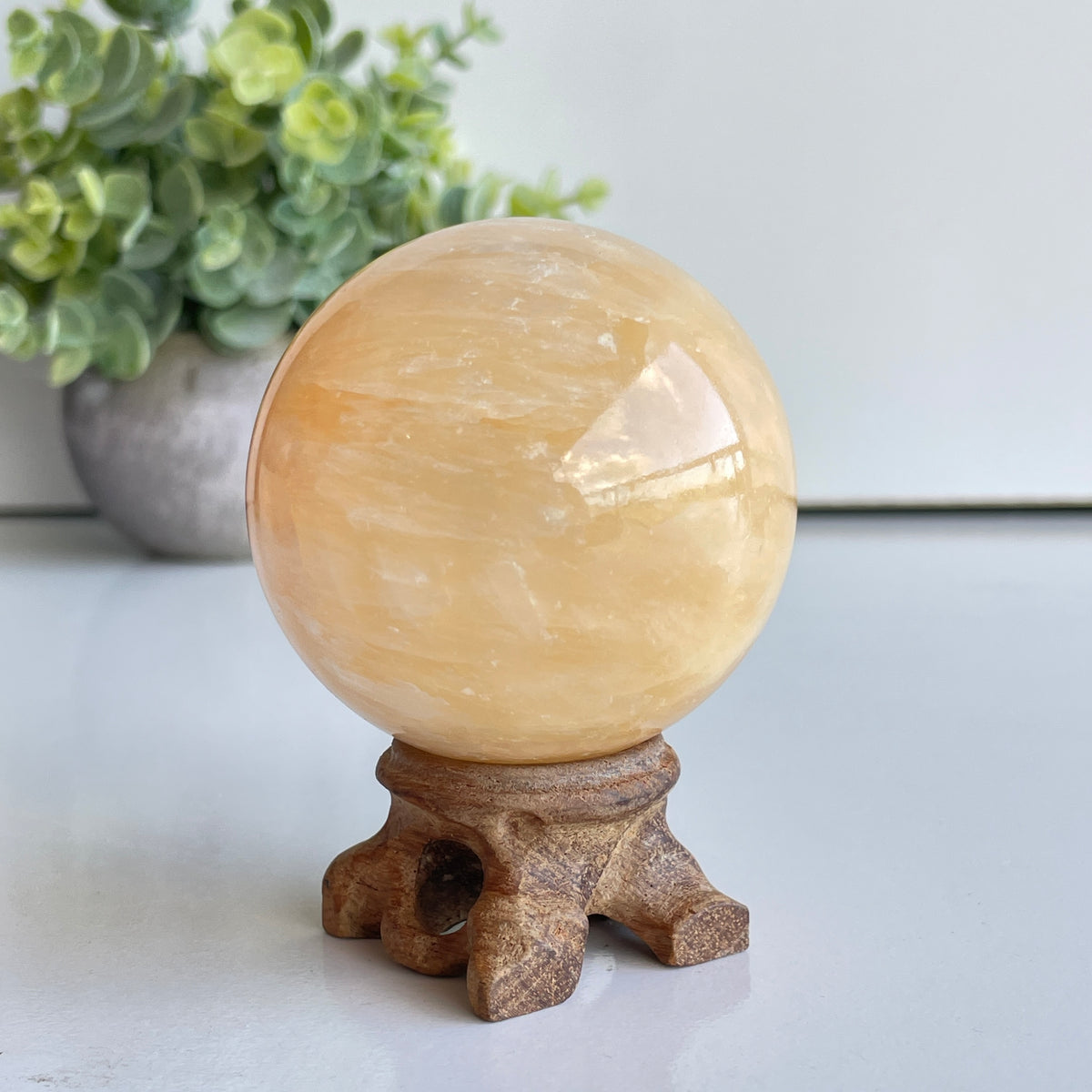 Orange Calcite Sphere 5.9cm