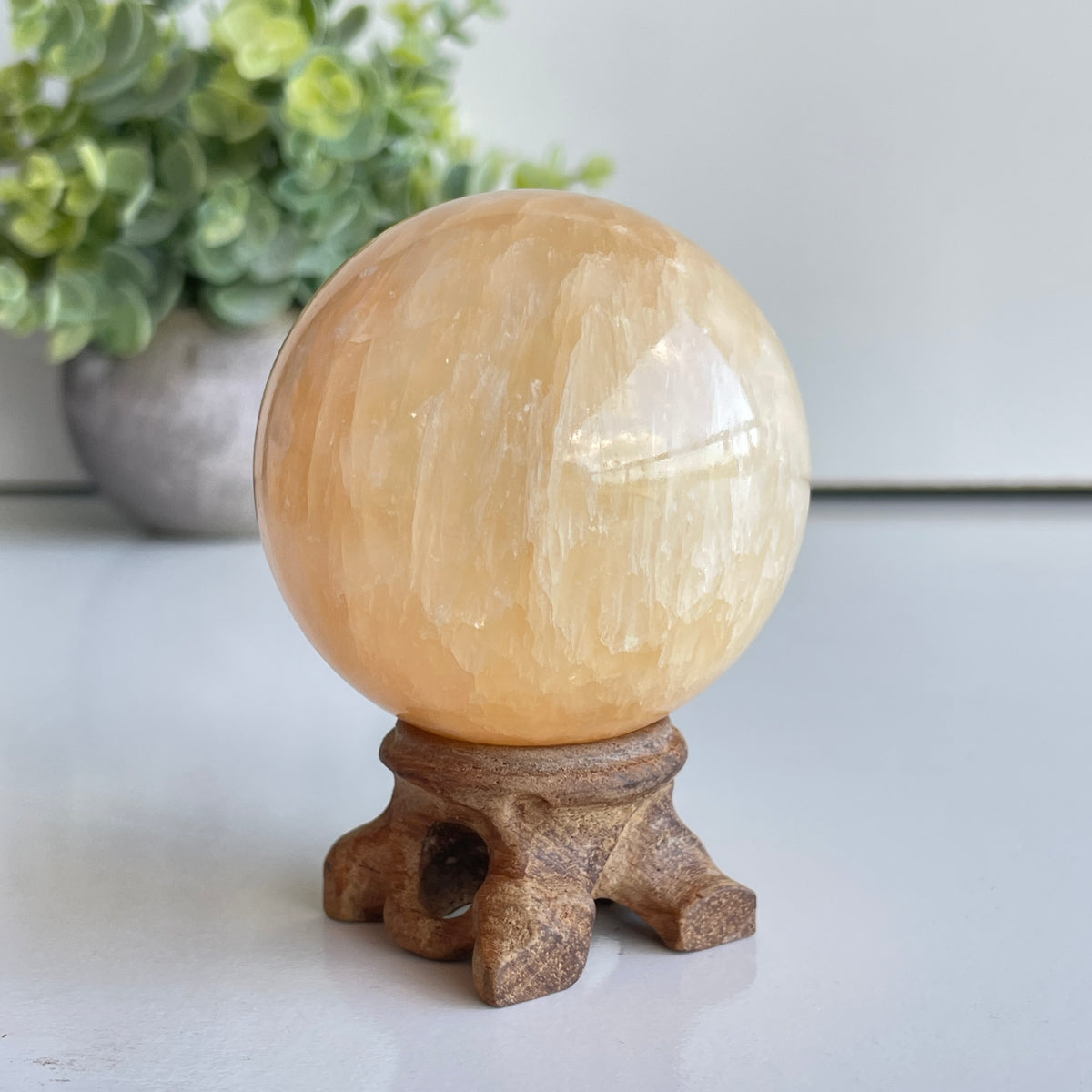 Orange Calcite Sphere 5.9cm