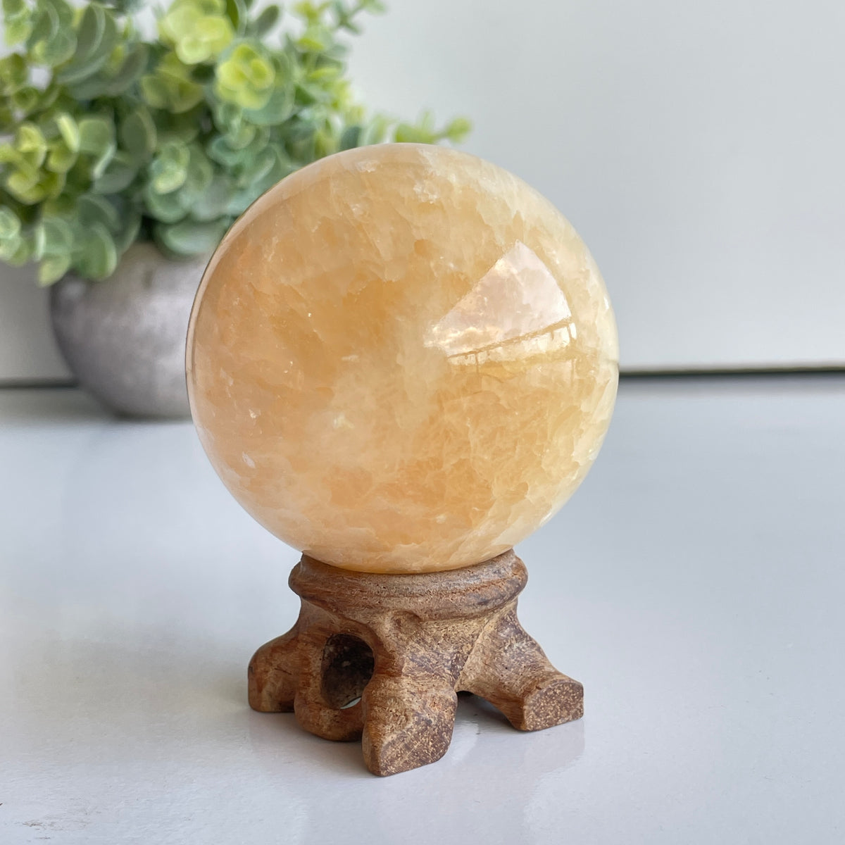Orange Calcite Sphere 5.9cm