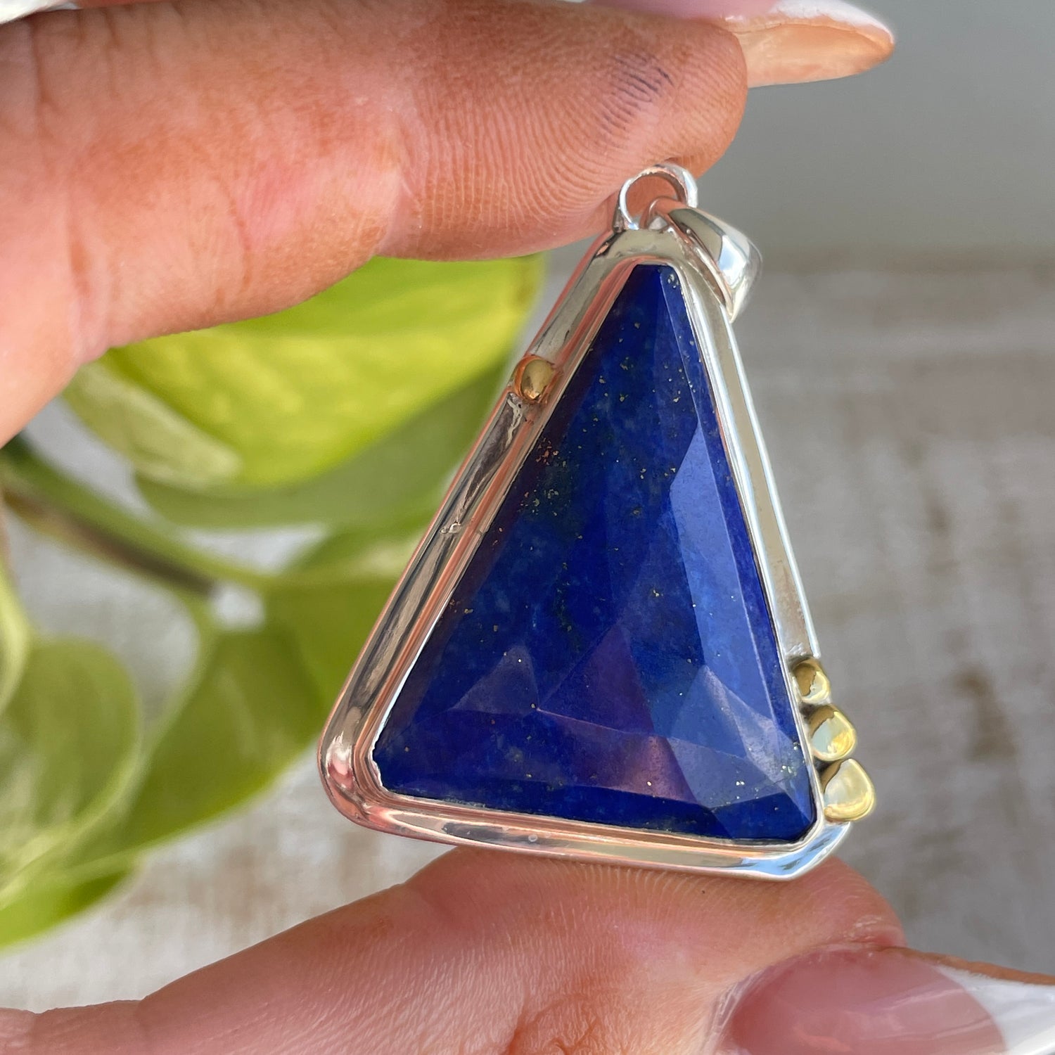 Lapis Lazuli Triangle Pendant 001