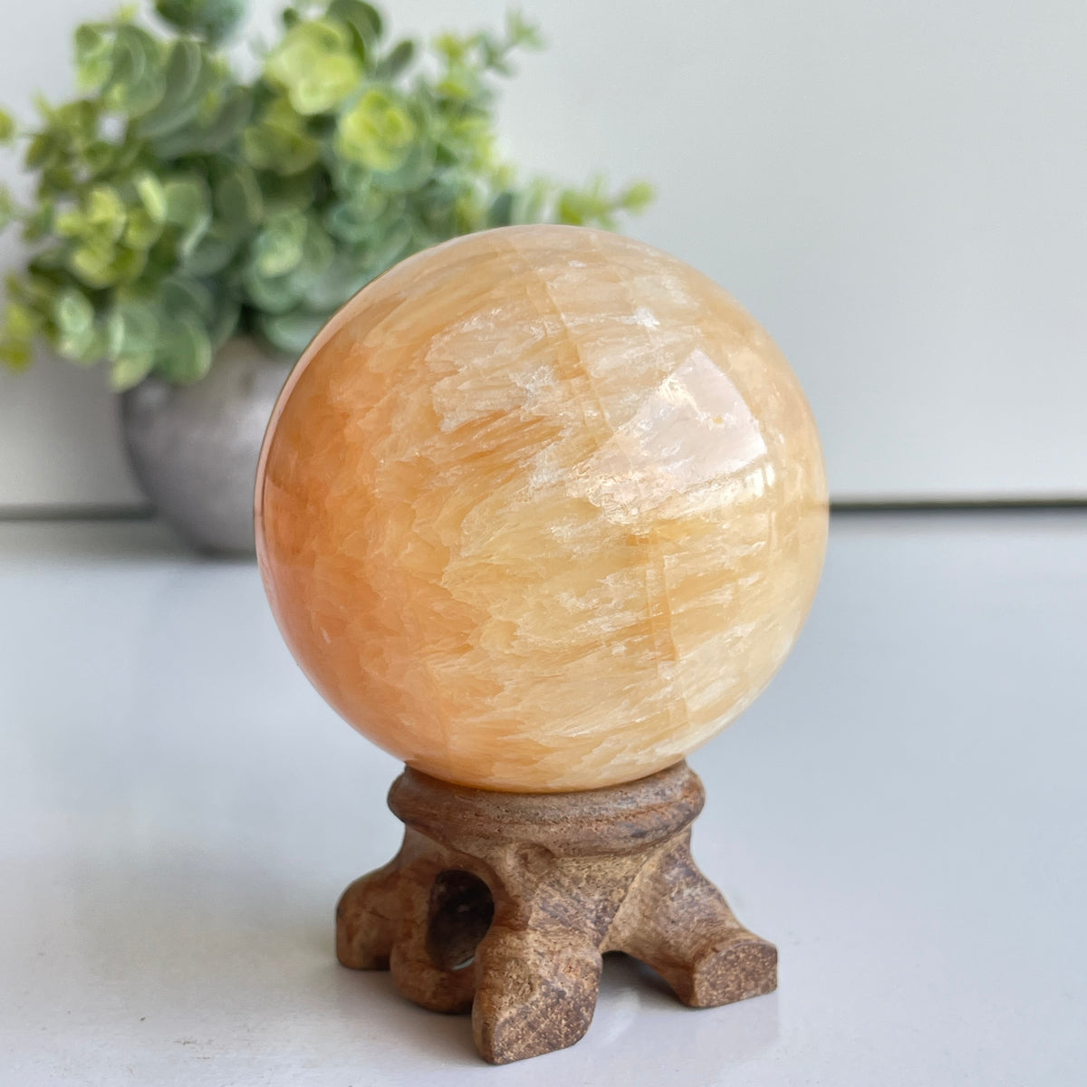 Orange Calcite Sphere 5.9cm