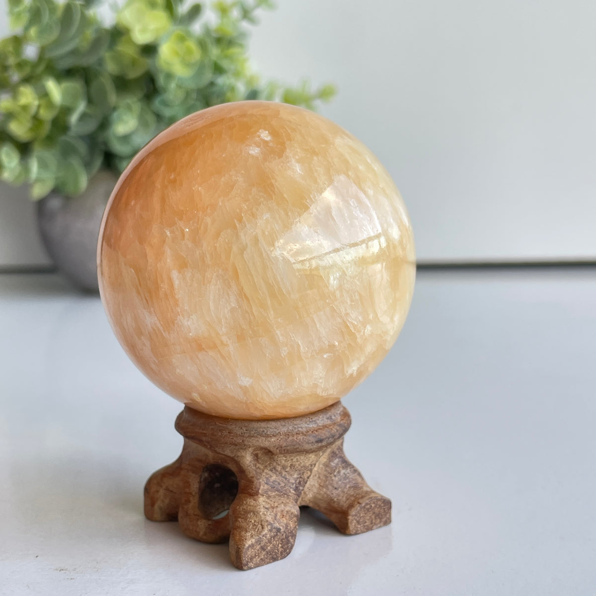 Orange Calcite Sphere 5.9cm