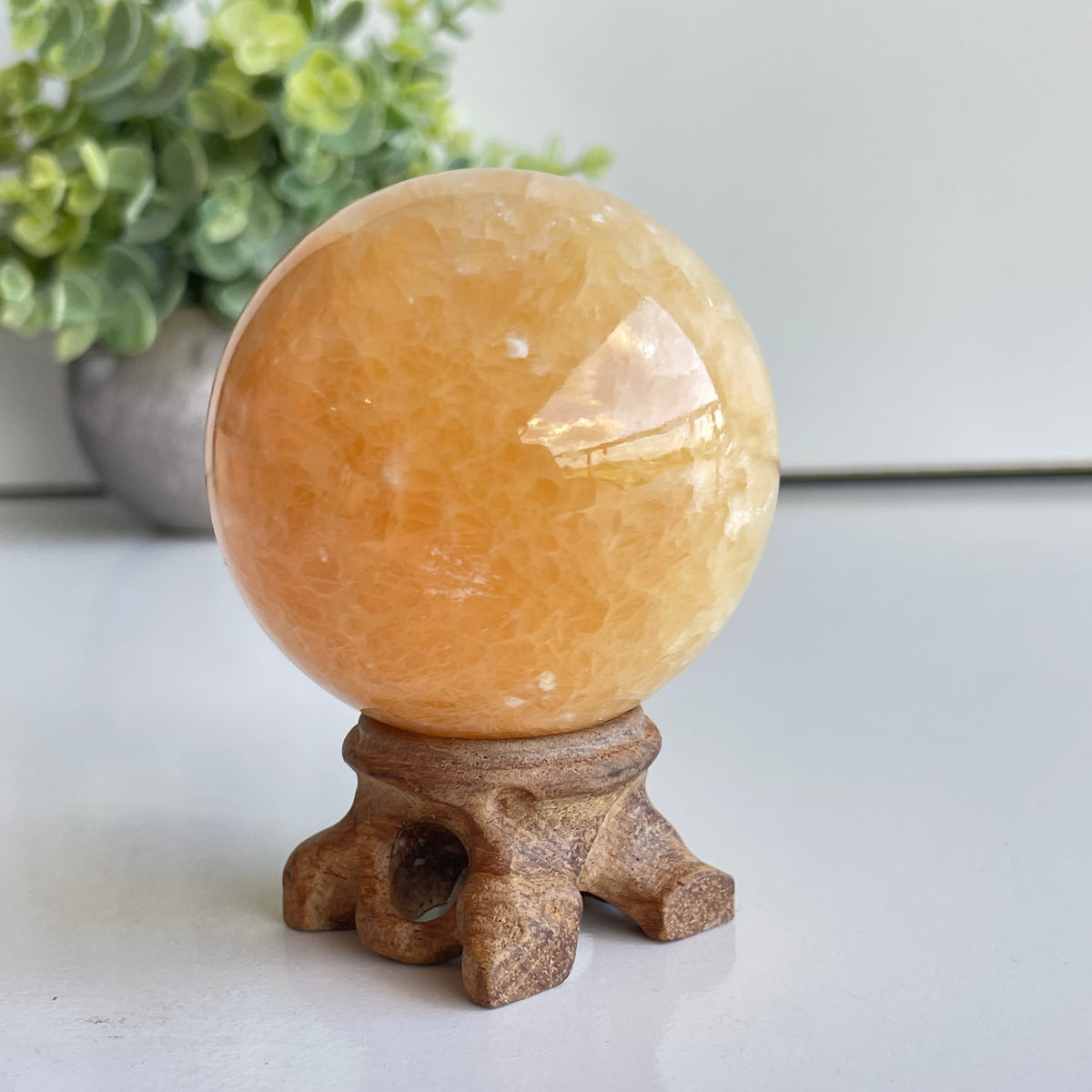 Orange Calcite Sphere 5.9cm