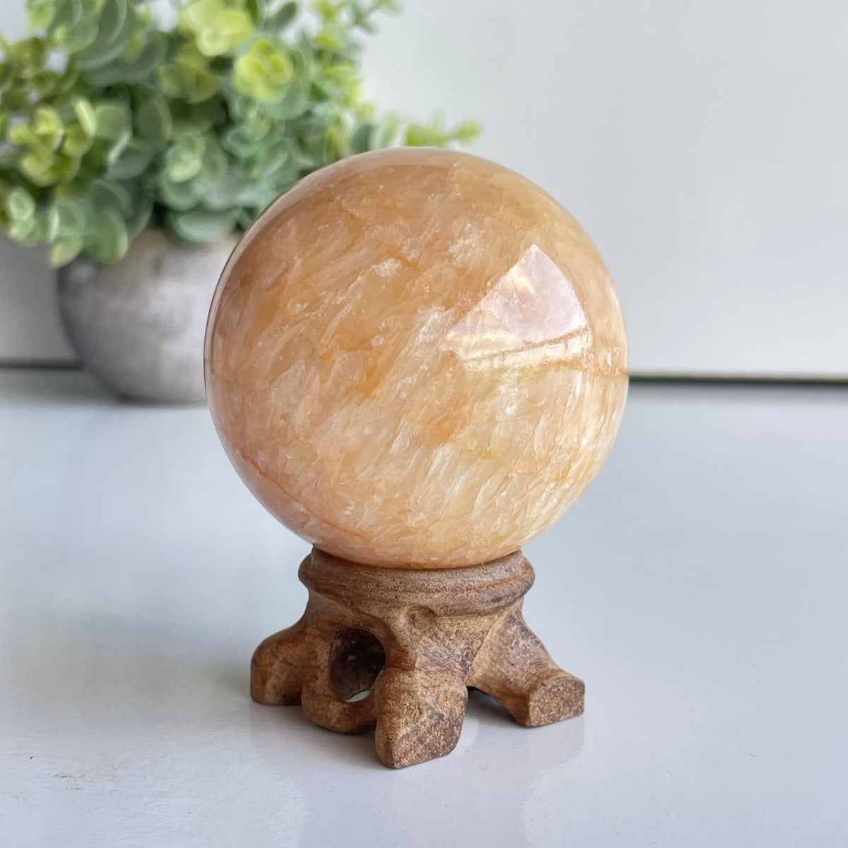 Orange Calcite Sphere 5.9cm
