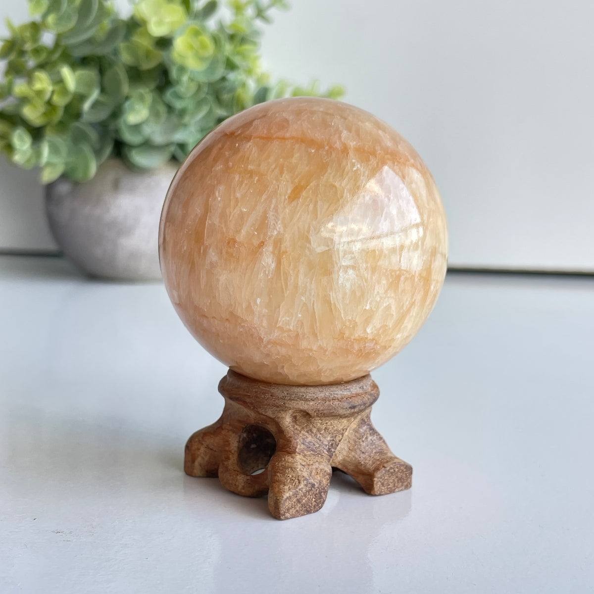 Orange Calcite Sphere 5.9cm