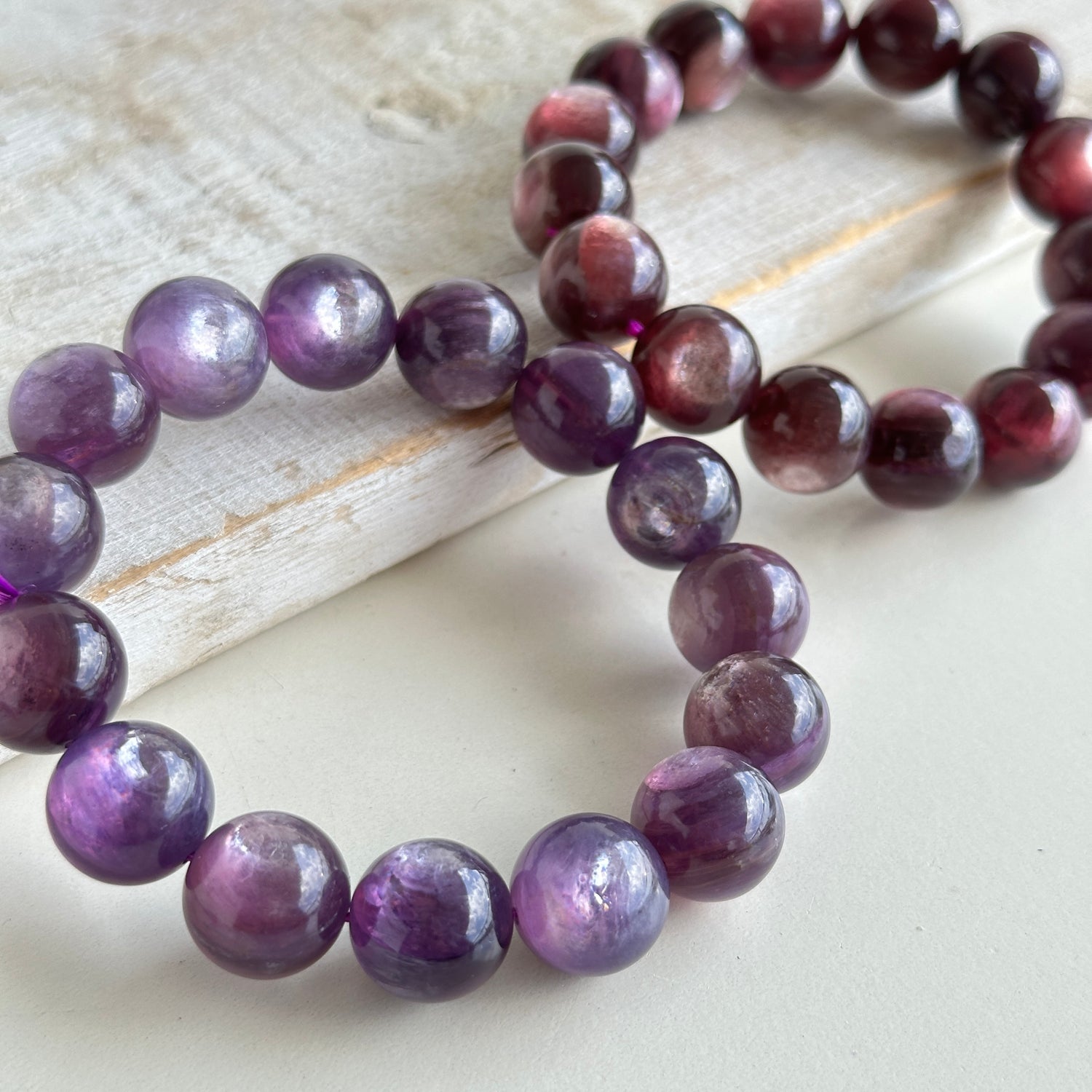 Lepidolite Lge Beaded Bracelet High Quality