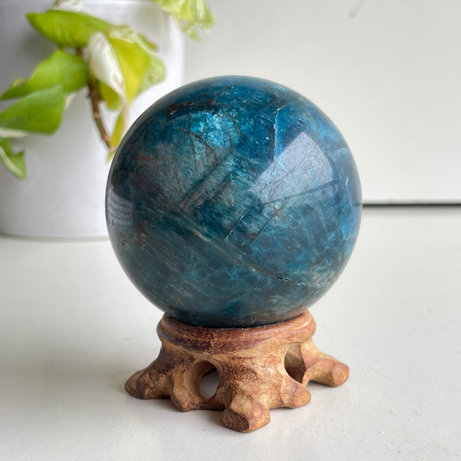 Blue Apatite Sphere 6.9cm