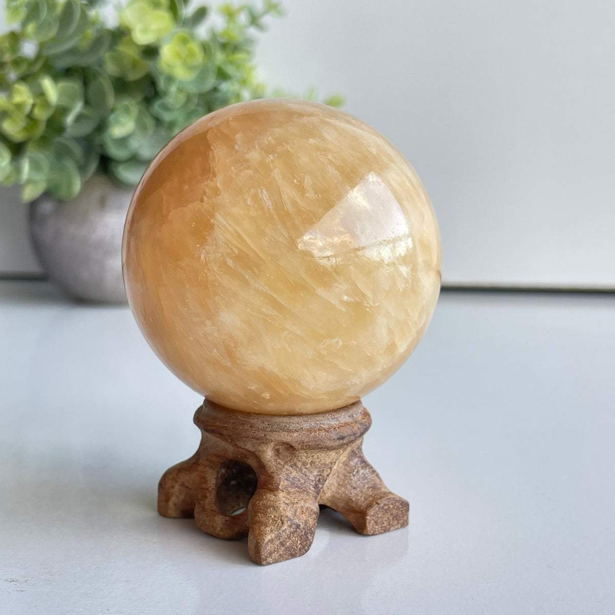 Orange Calcite Sphere 5.9cm