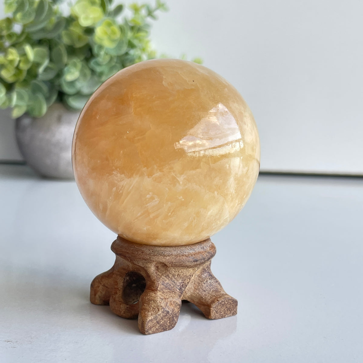 Orange Calcite Sphere 5.9cm