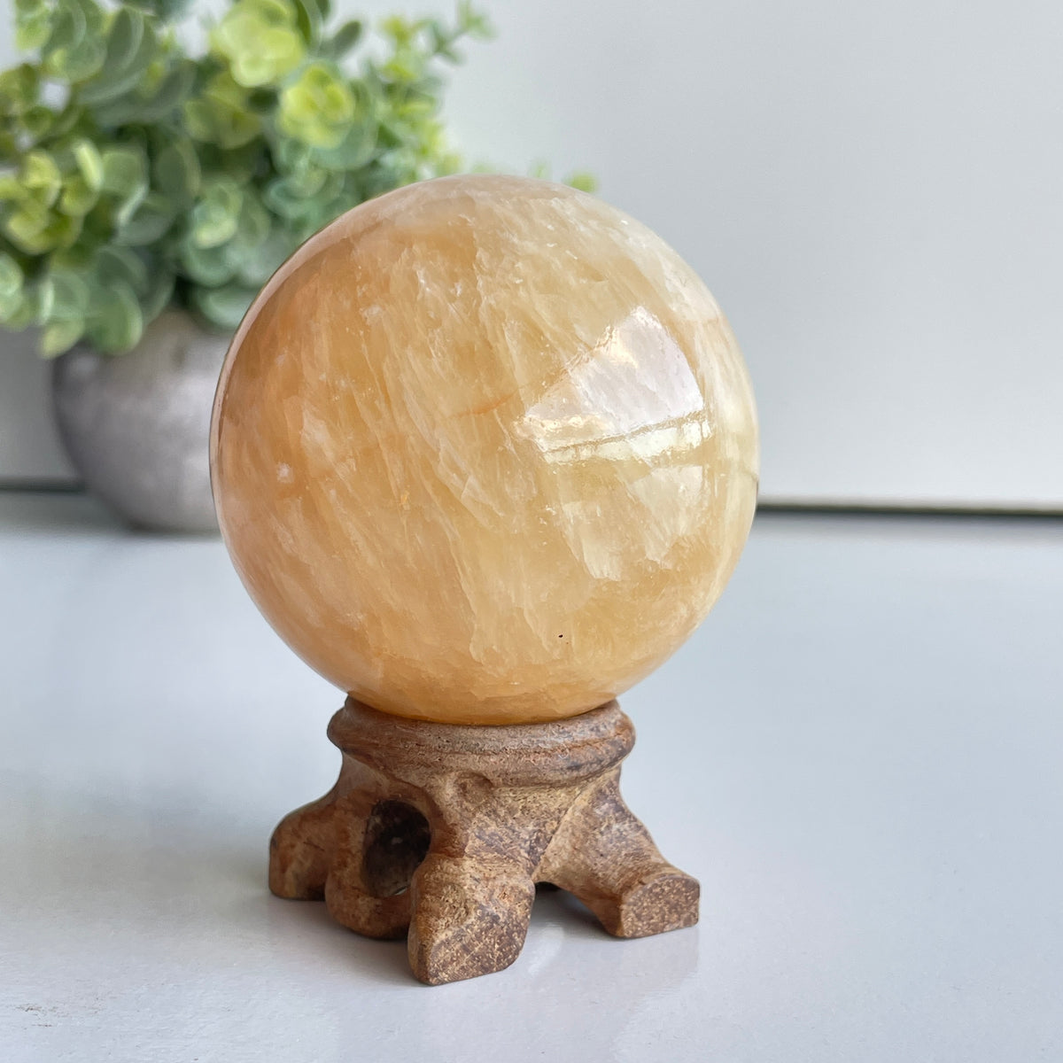 Orange Calcite Sphere 5.9cm
