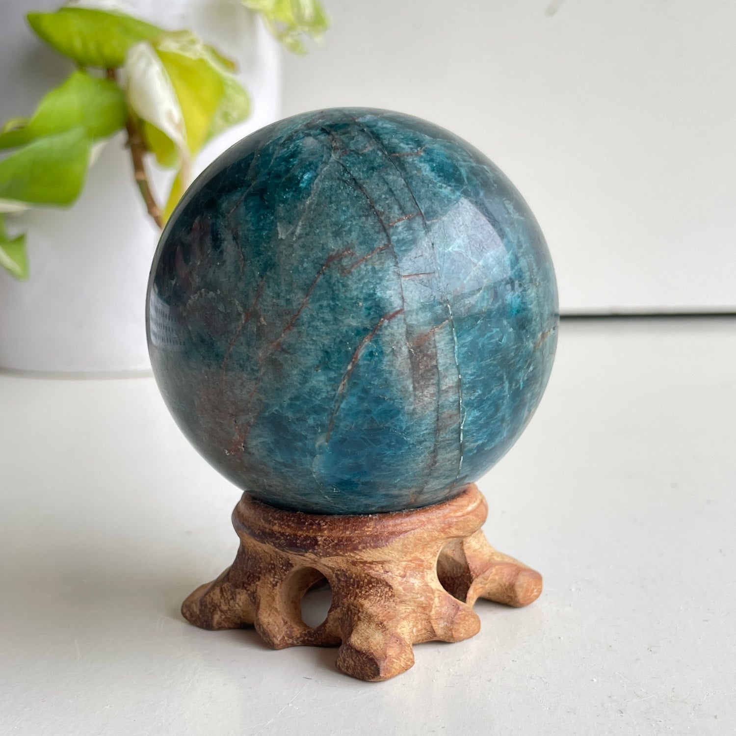 Blue Apatite Sphere 6.9cm