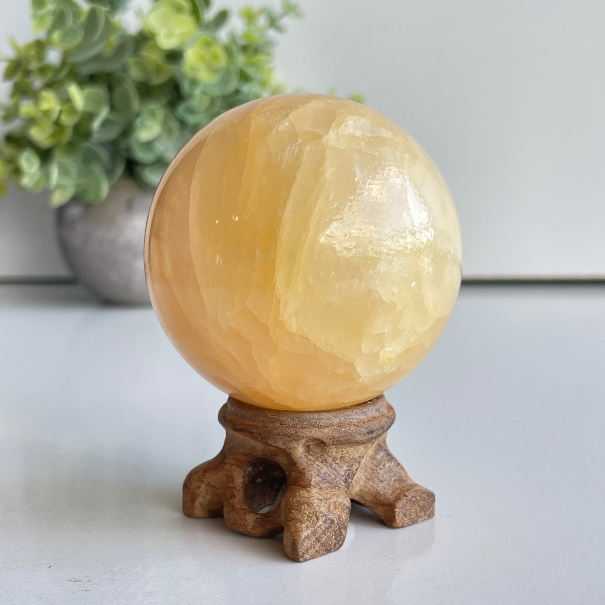 Orange Calcite Sphere 5.9cm