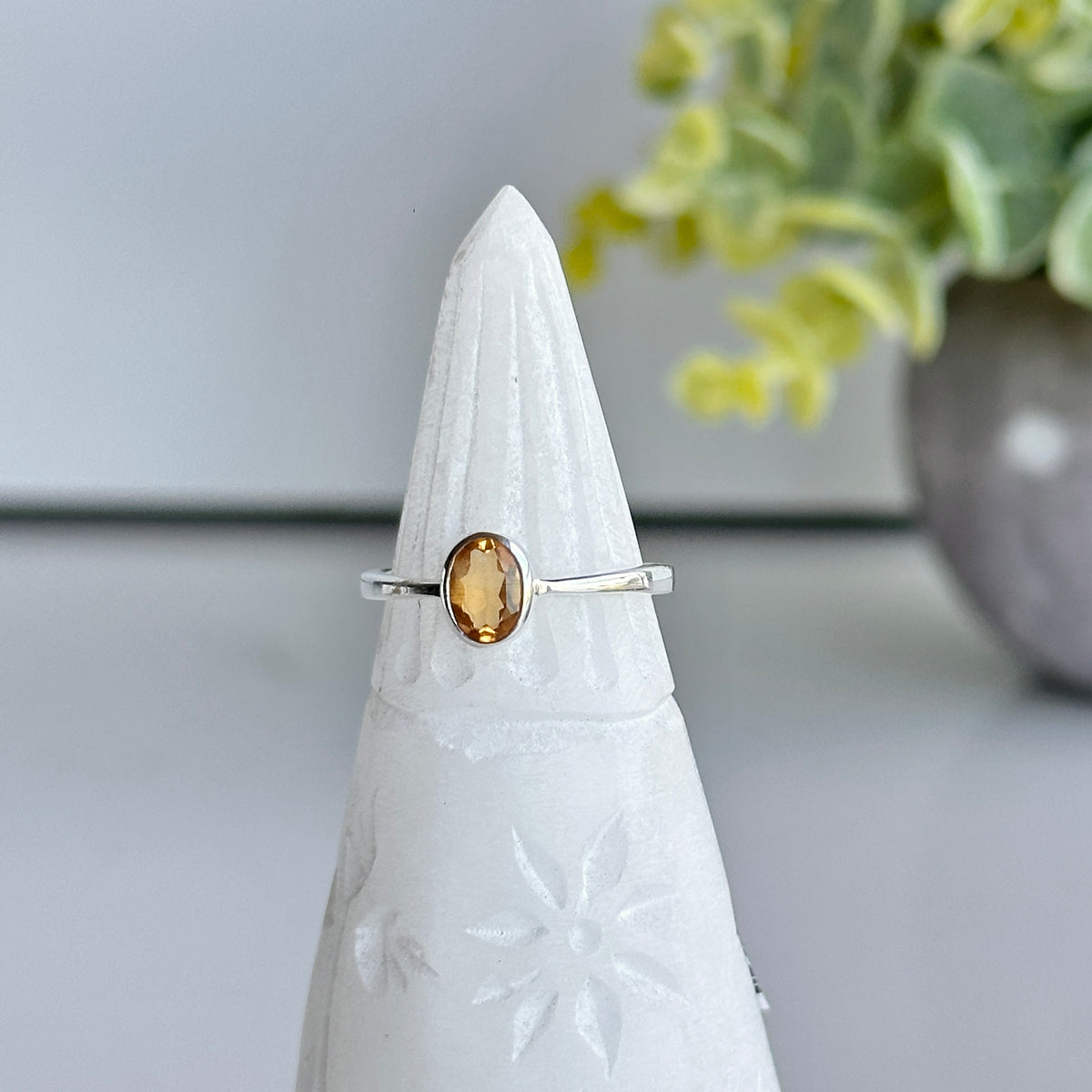 Citrine Oval Ring Sz8