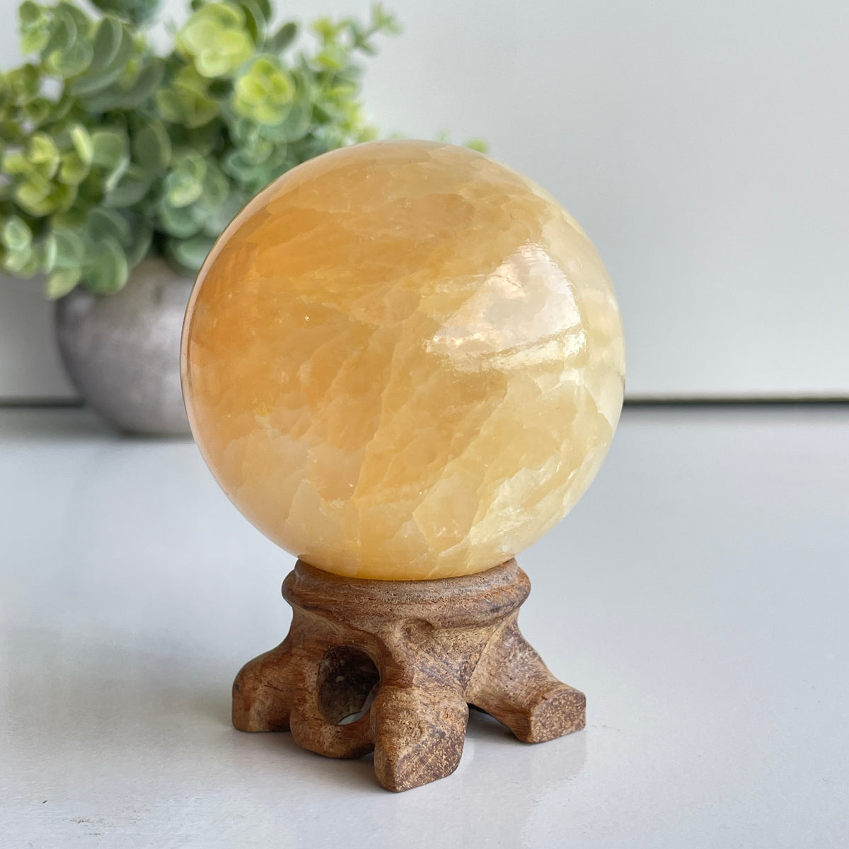 Orange Calcite Sphere 5.9cm