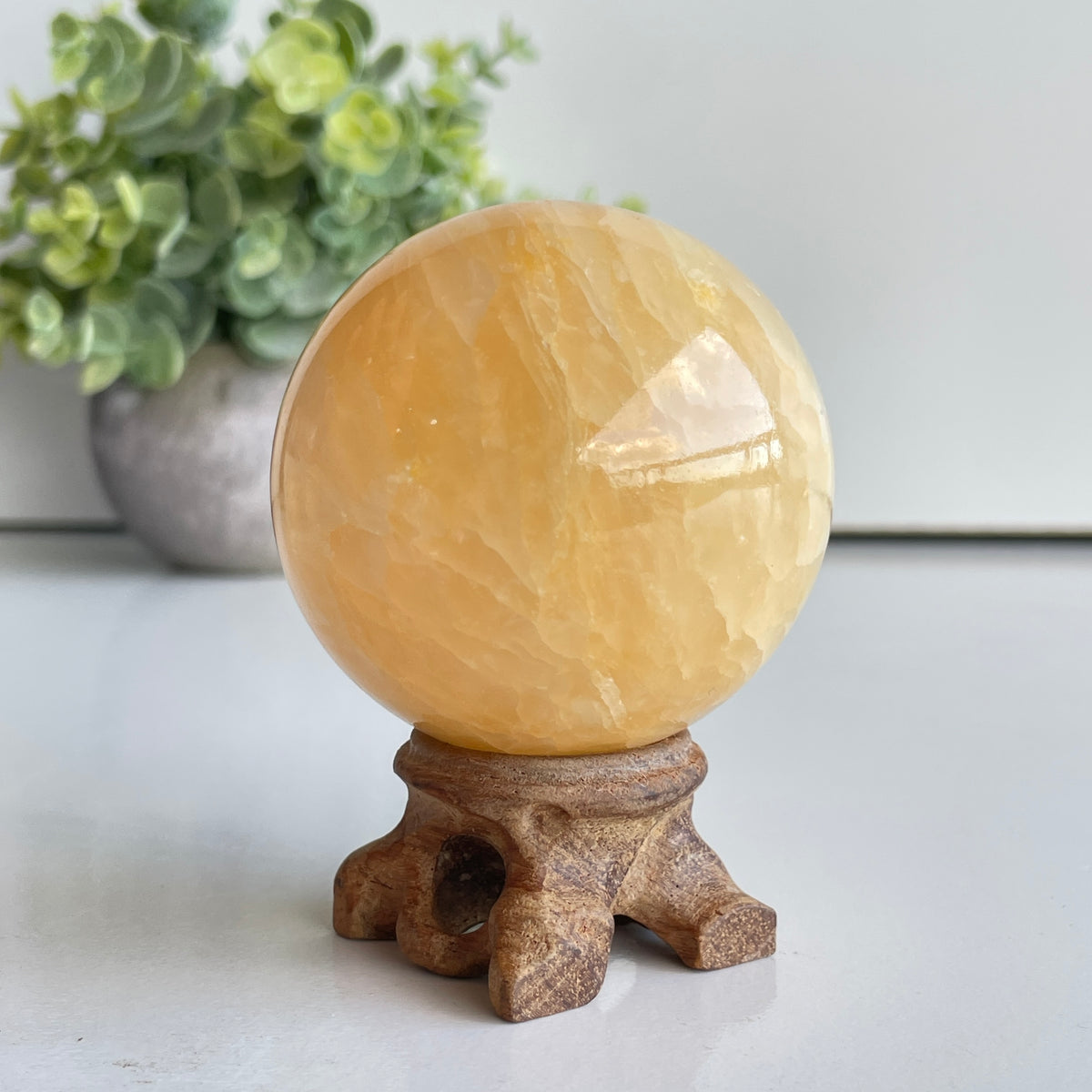 Orange Calcite Sphere 5.9cm