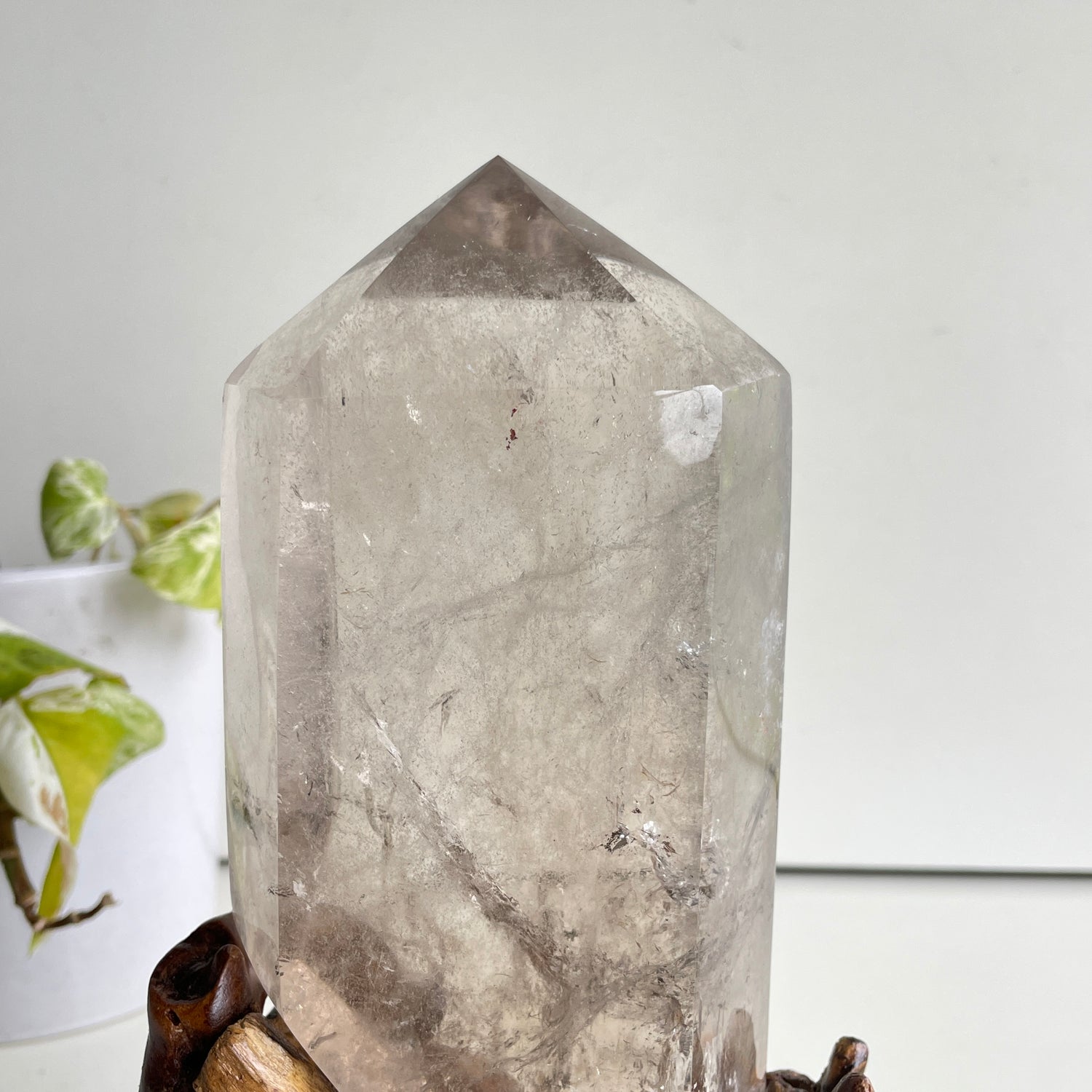 Smoky Quartz Point In Stand 20.2cm
