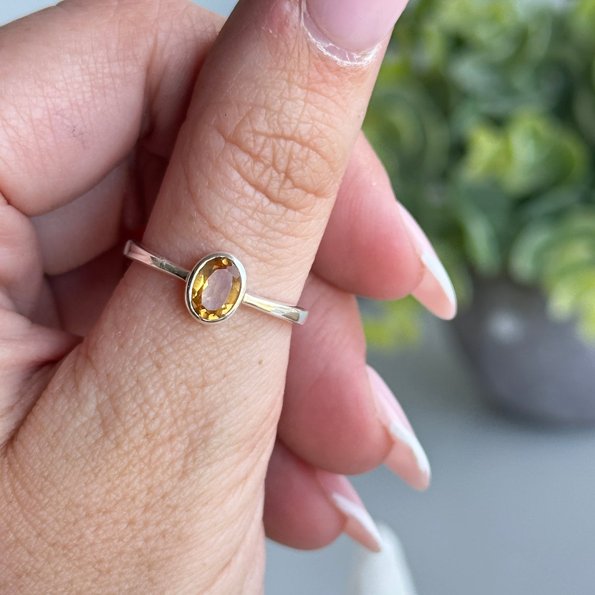 Citrine Oval Ring Sz8
