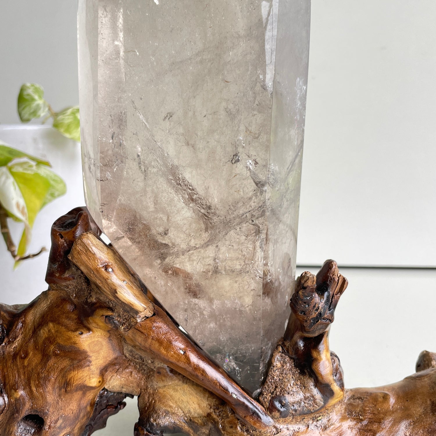 Smoky Quartz Point In Stand 20.2cm